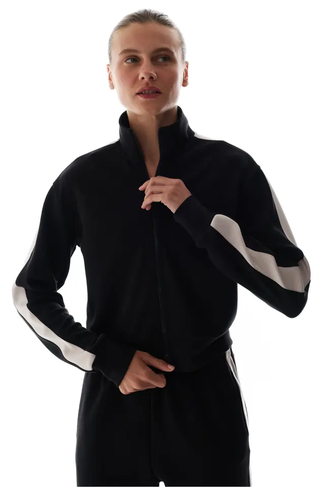 PENTI Silky Touch Striped Detail Sweatshirt