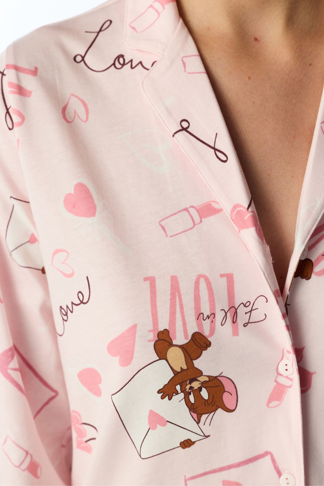 PENTI Happiness Bear Pattern Long Sleeve Shirt And Pants Pajama Set 6
