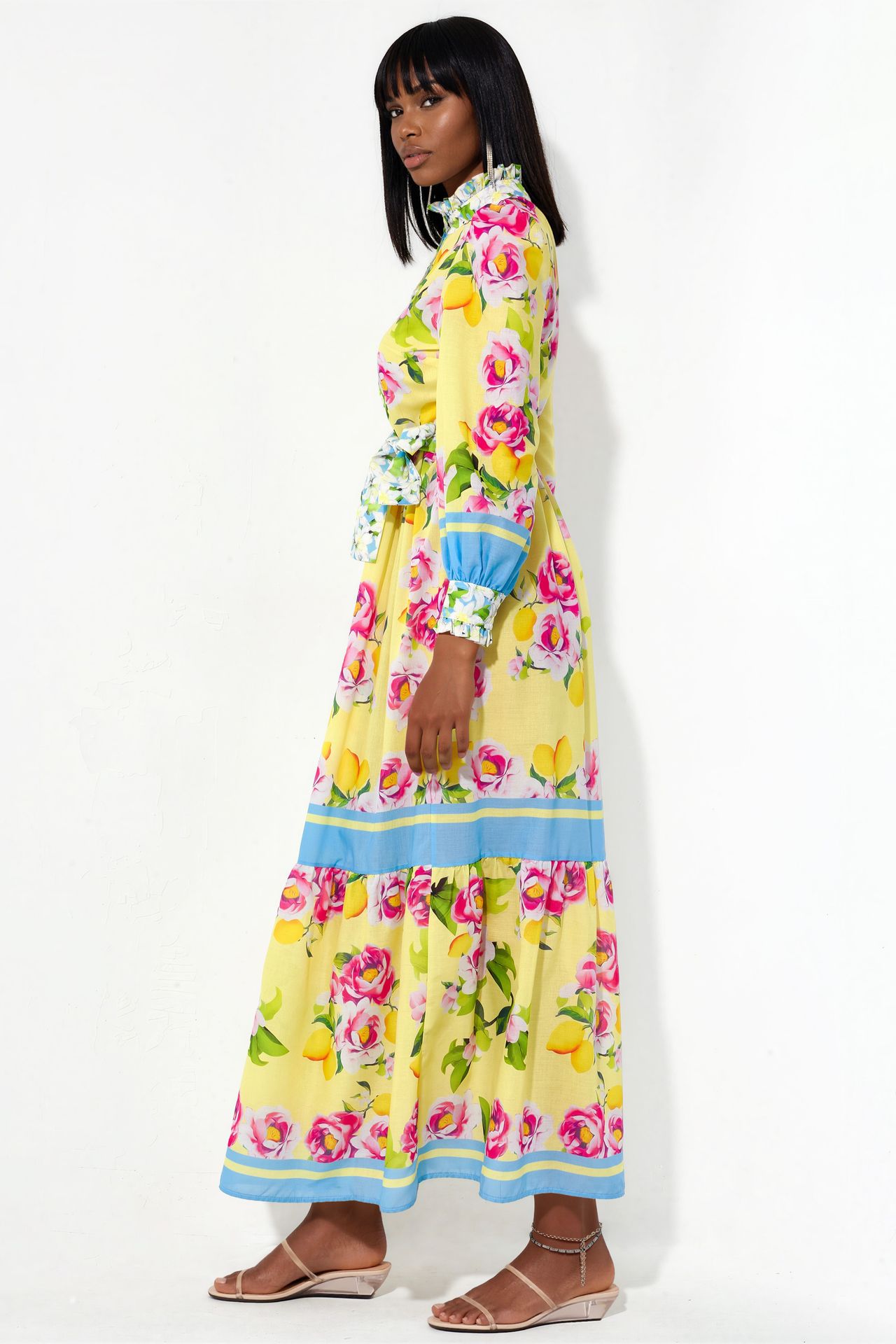 MSN Floral Belted Maxi Dress 1