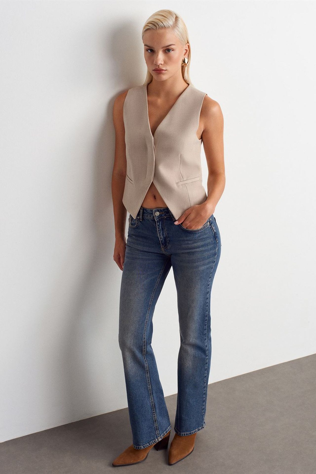 DILVIN Crop Button Waistcoat 5