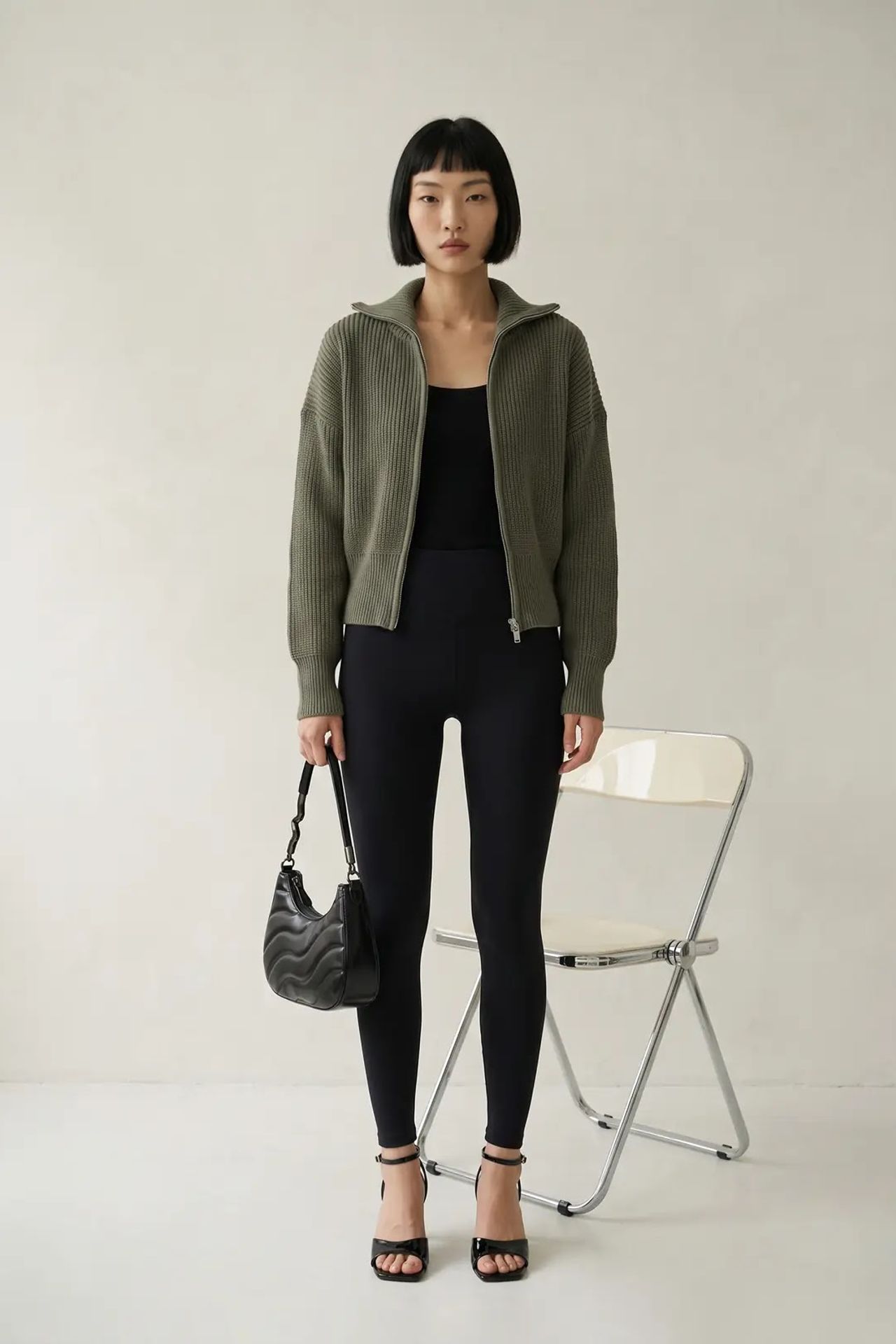 MY FASHION Açık Ön Basit Örgü Hırka 2