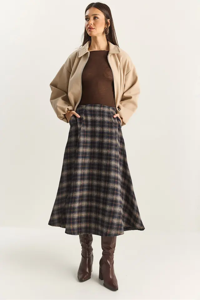 LUCCI High Waist Midi Skirt