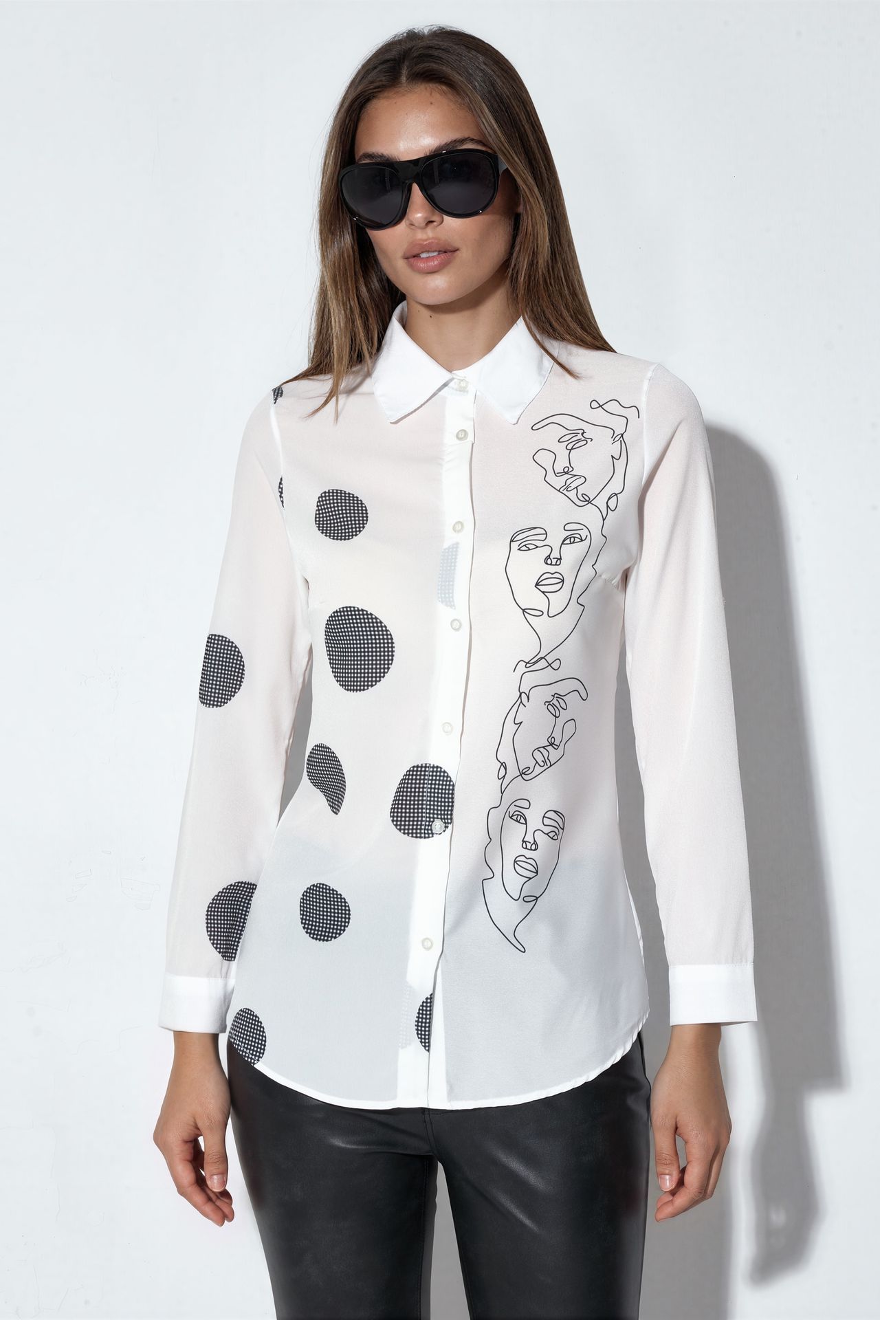 MSN Polka Dot Crepe Shirt 3