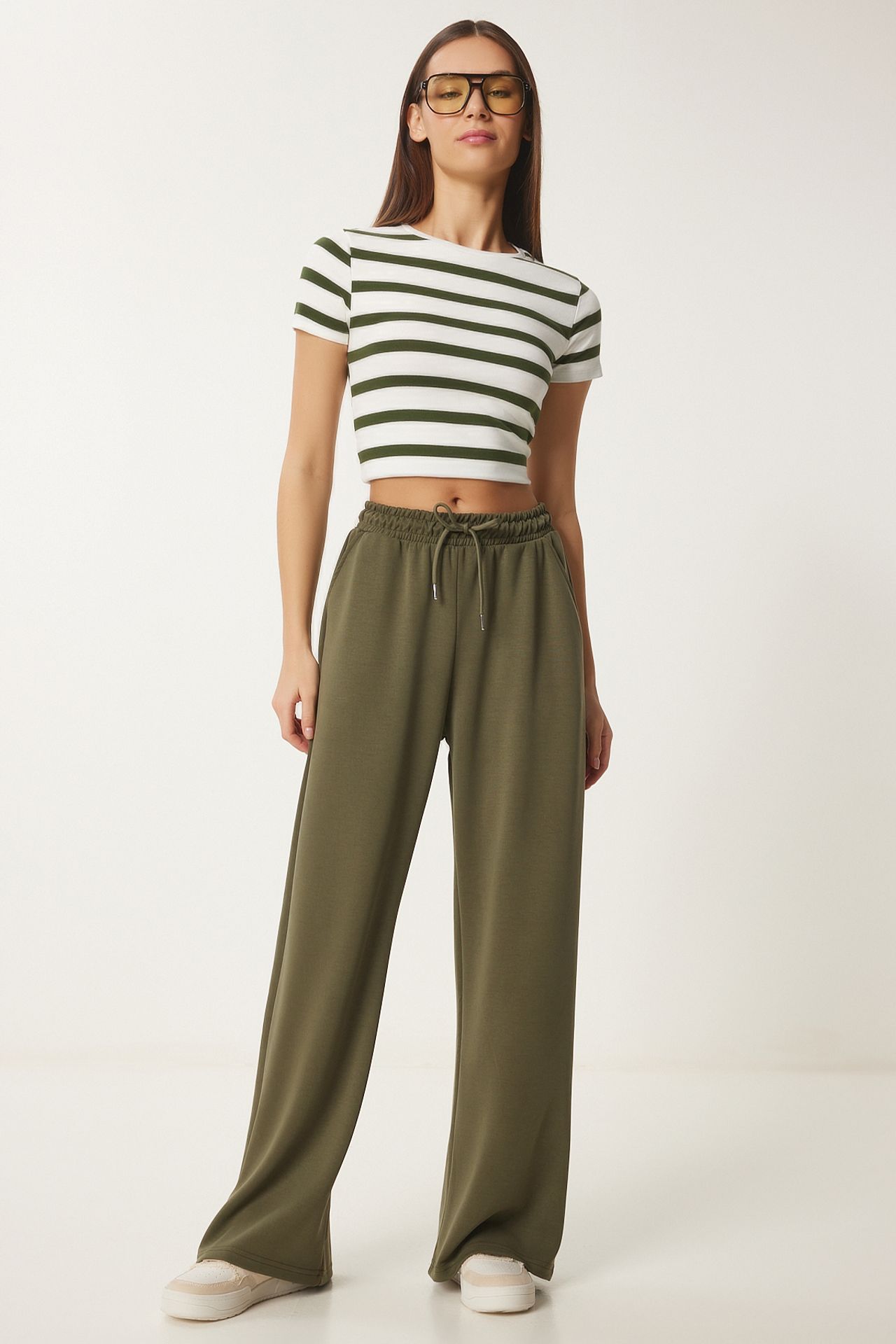 ISTANBUL Wide Leg Drawstring Waist Sweatpants 1