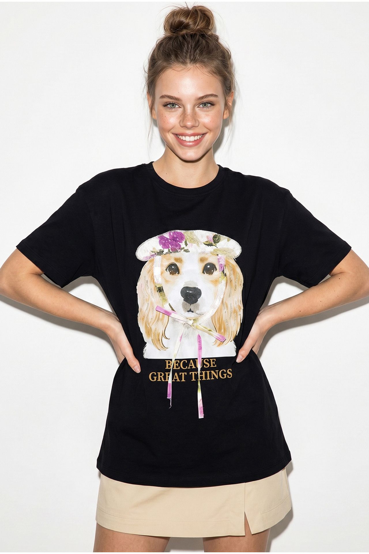 LUCCI Sequin Printed Crew Neck T-Shirt 4