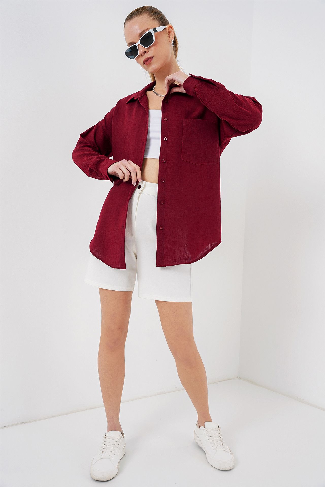 BDART Linen Blended Shirt with Button Closure 2