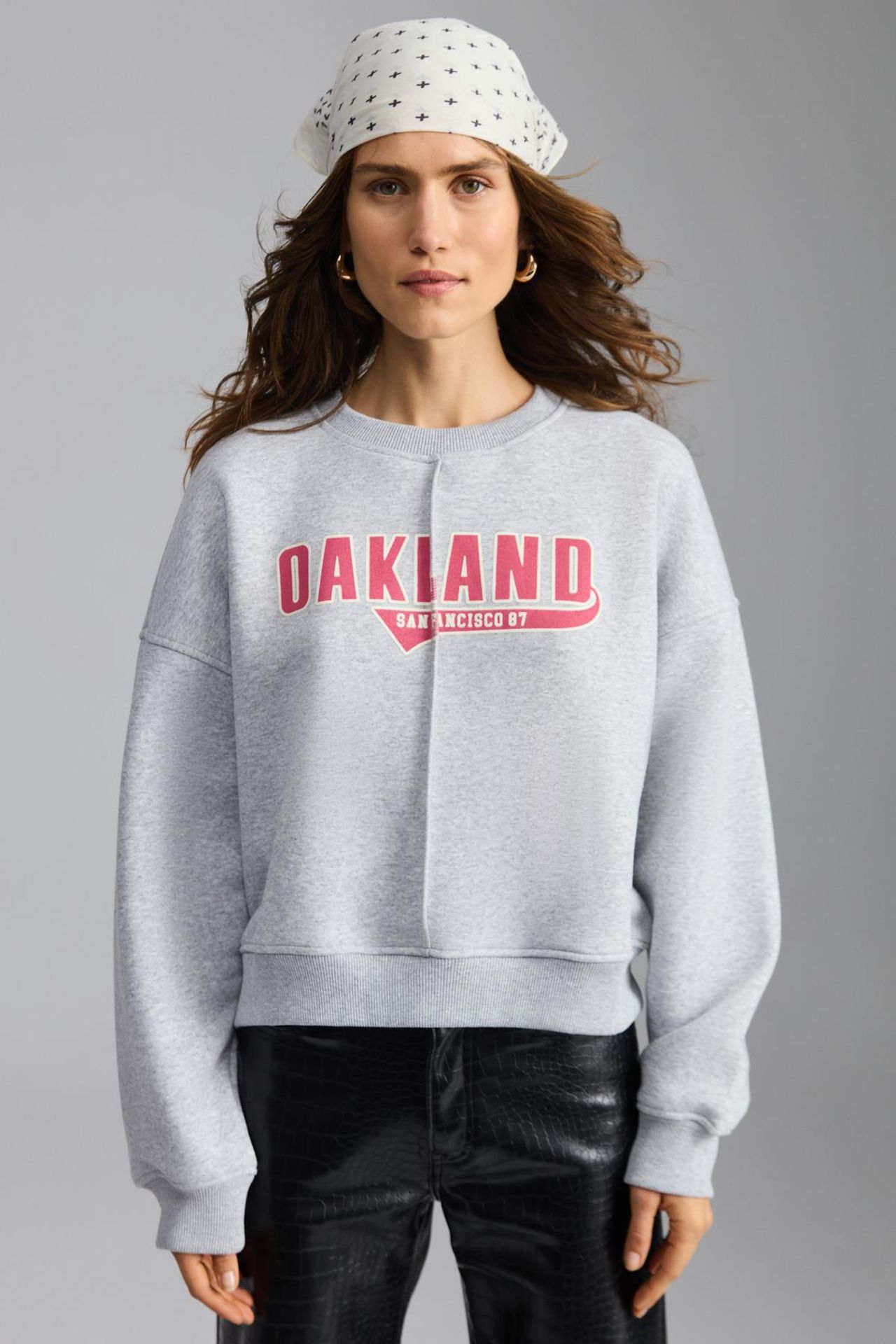 GRIMELANGE Oversized Printed Crew Neck Sweatshirt 3