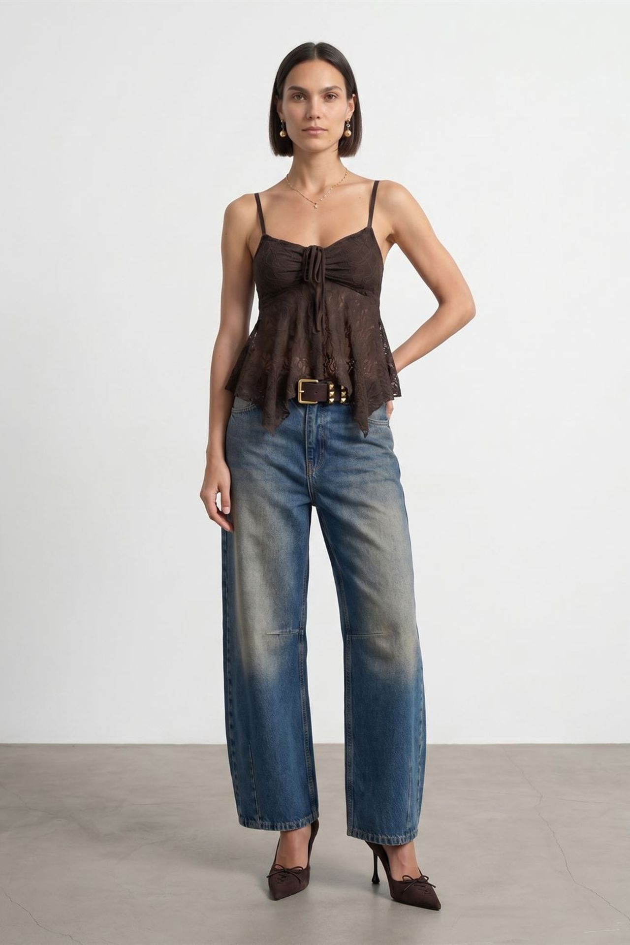 DILVIN Lace Tie-front Sleeveless Blouse 5
