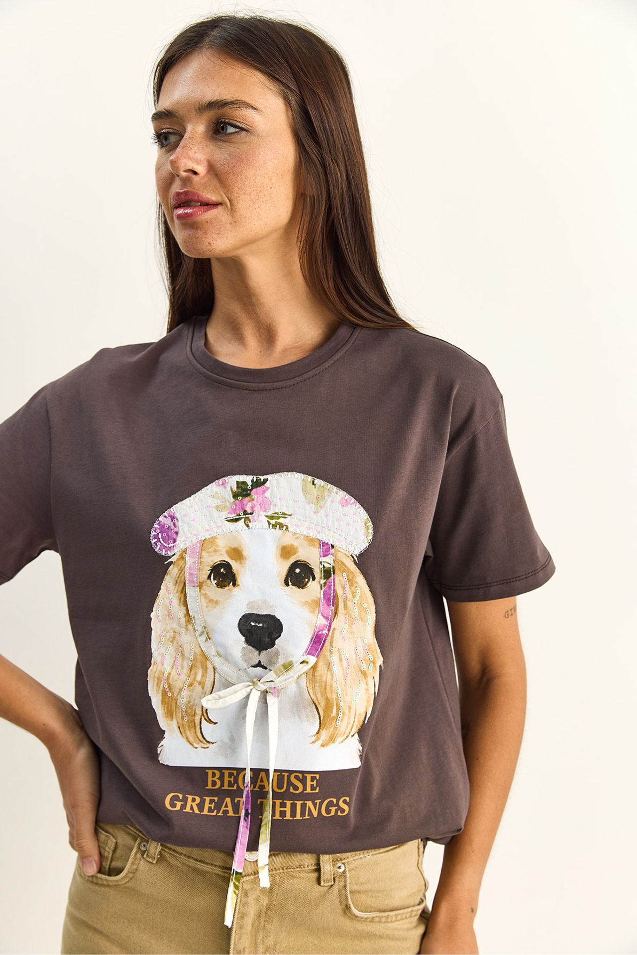 LUCCI Sequin Printed Crew Neck T-Shirt 4