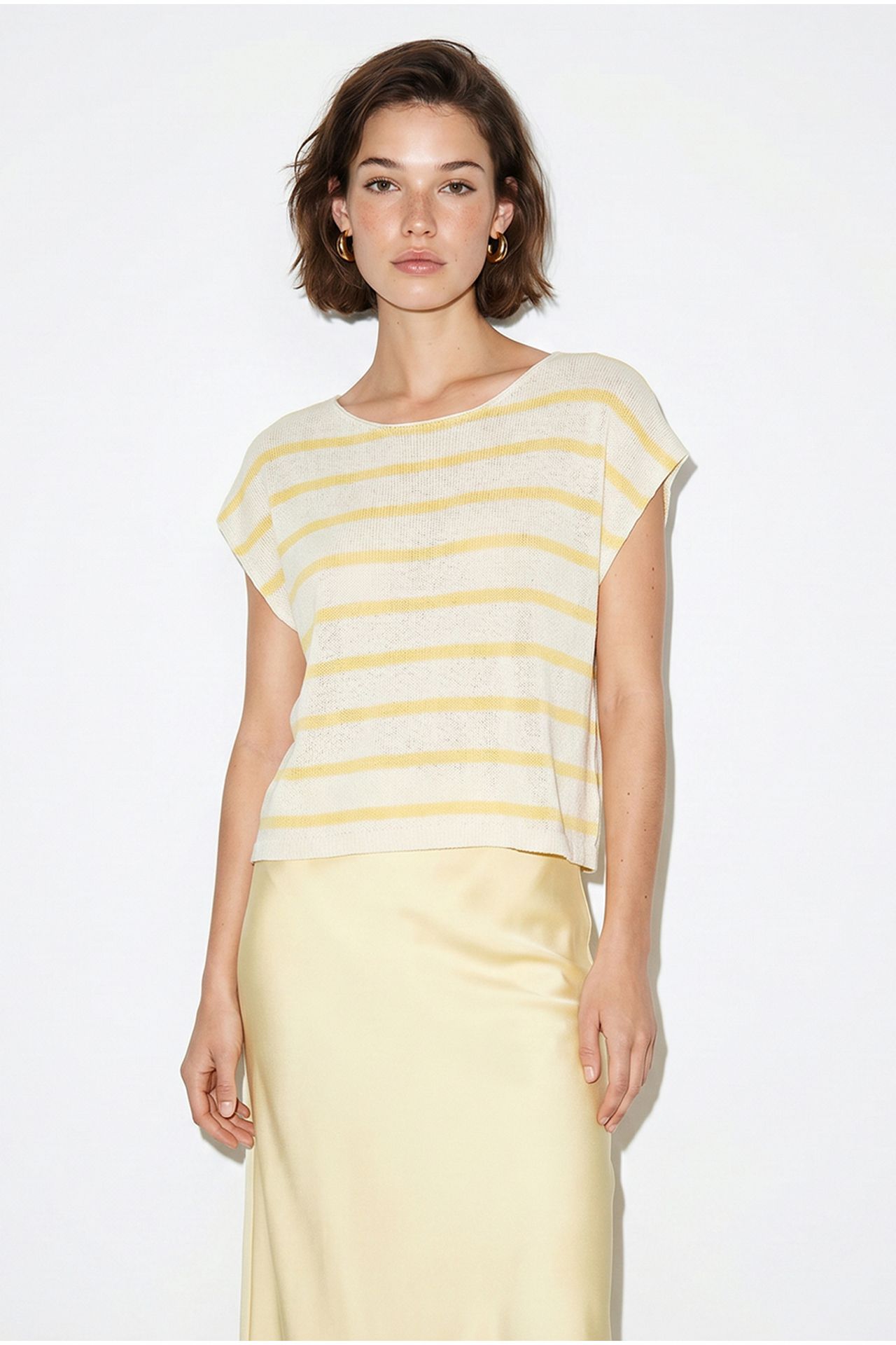 LUCCI Striped Boat Neck Knit Top 2