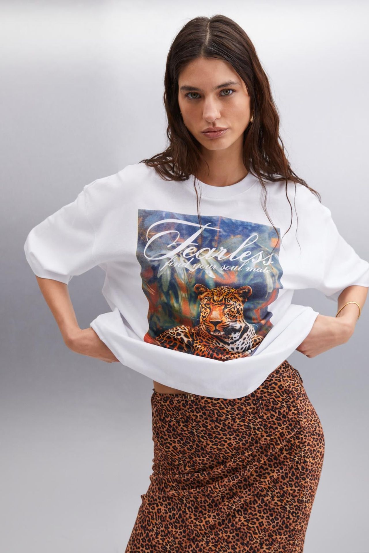 GRIMELANGE Oversized Printed Crew Neck T-Shirt 2