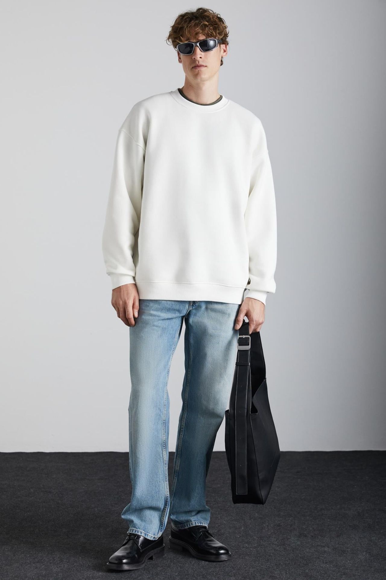 GRIMELANGE Bol Kesim Fitilli Bisiklet Yaka Sweatshirt 2