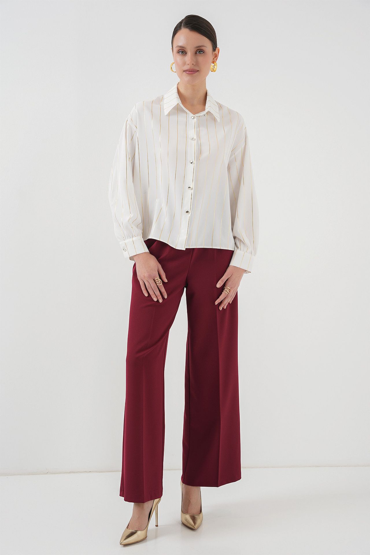 BDART Loose Fit Striped Poplin Shirt with Button Closure 2
