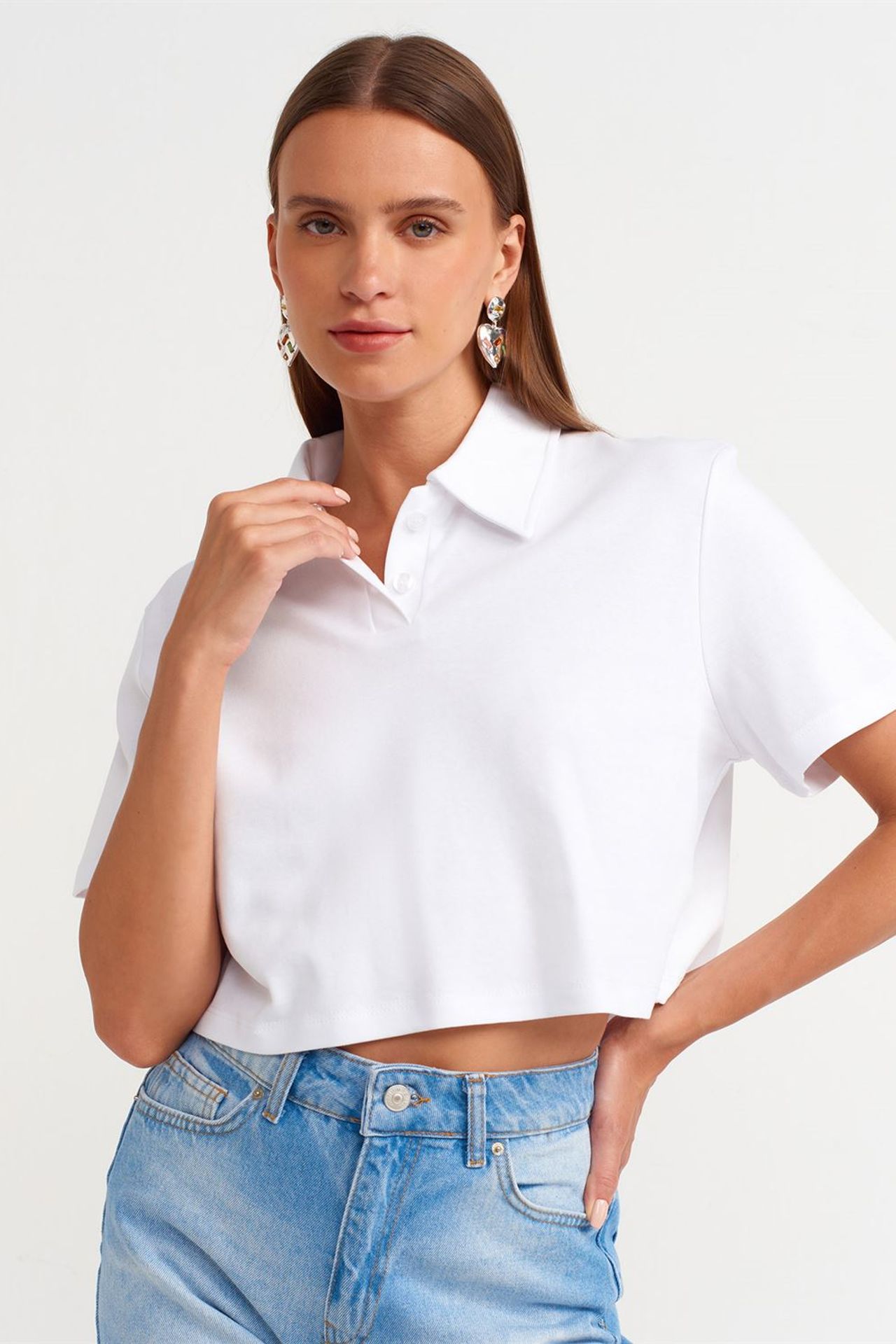 DILVIN Yüksek Bel Pamuklu Denim Mom Şort 4