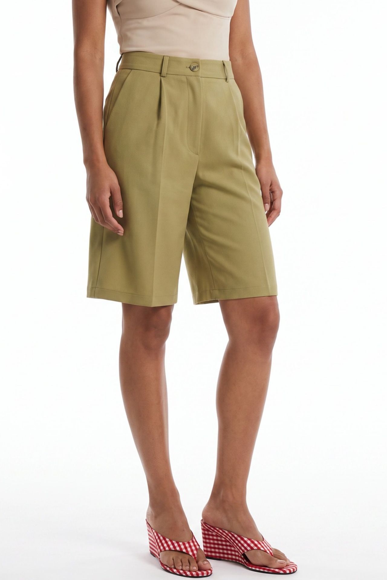 PUCKA High-Waist Wide-Leg Tailored Shorts