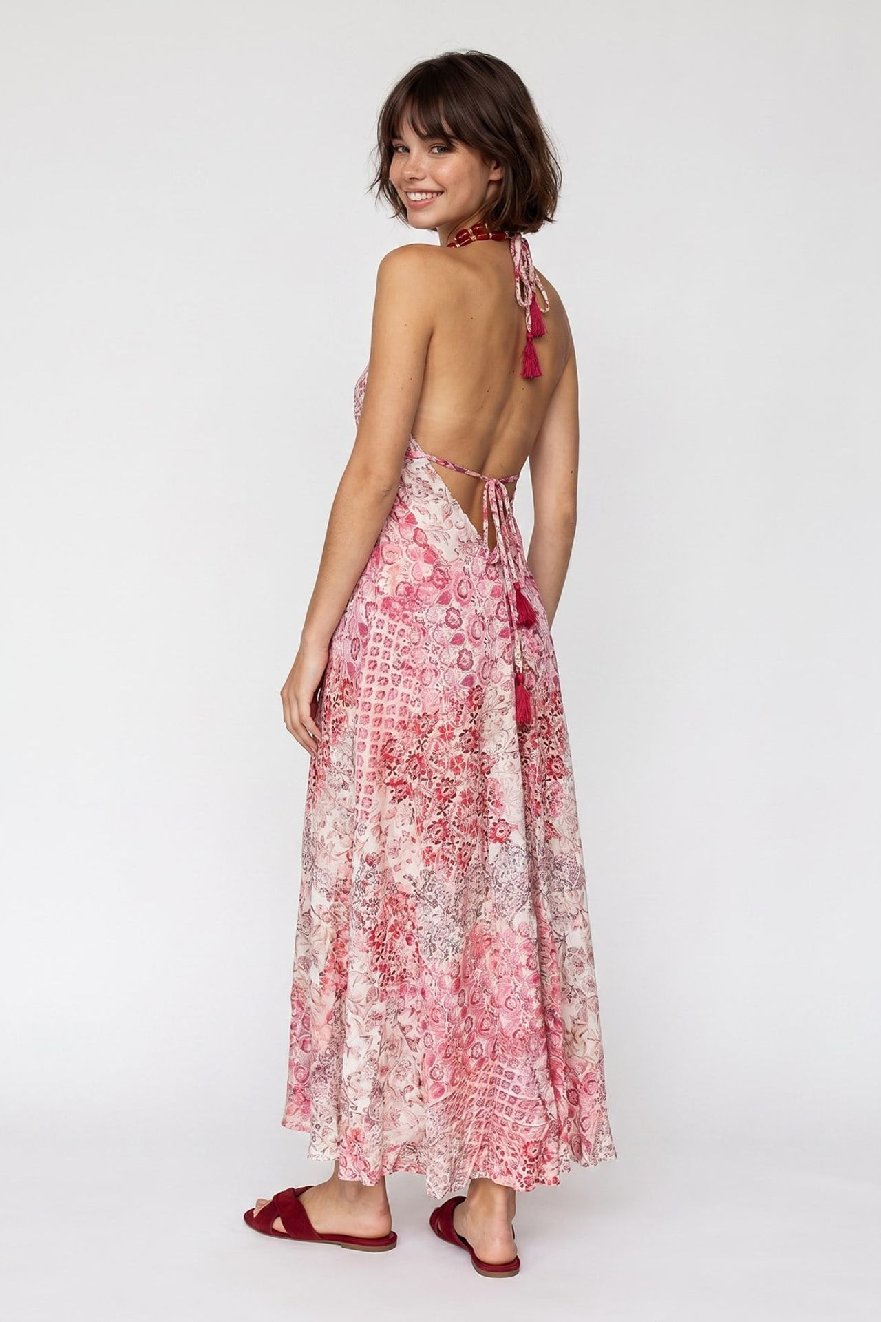 MIXRAY Paisley Halter Maxi Dress 6