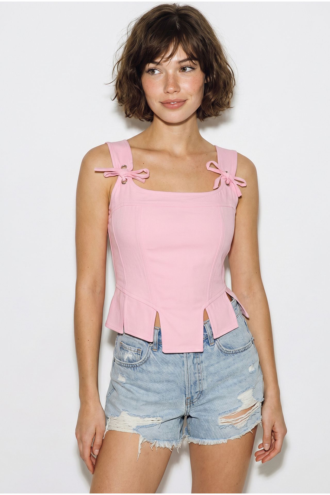 LUCCI Fitted Crop Korsaj Üstü, Fiyonk Detaylı 1
