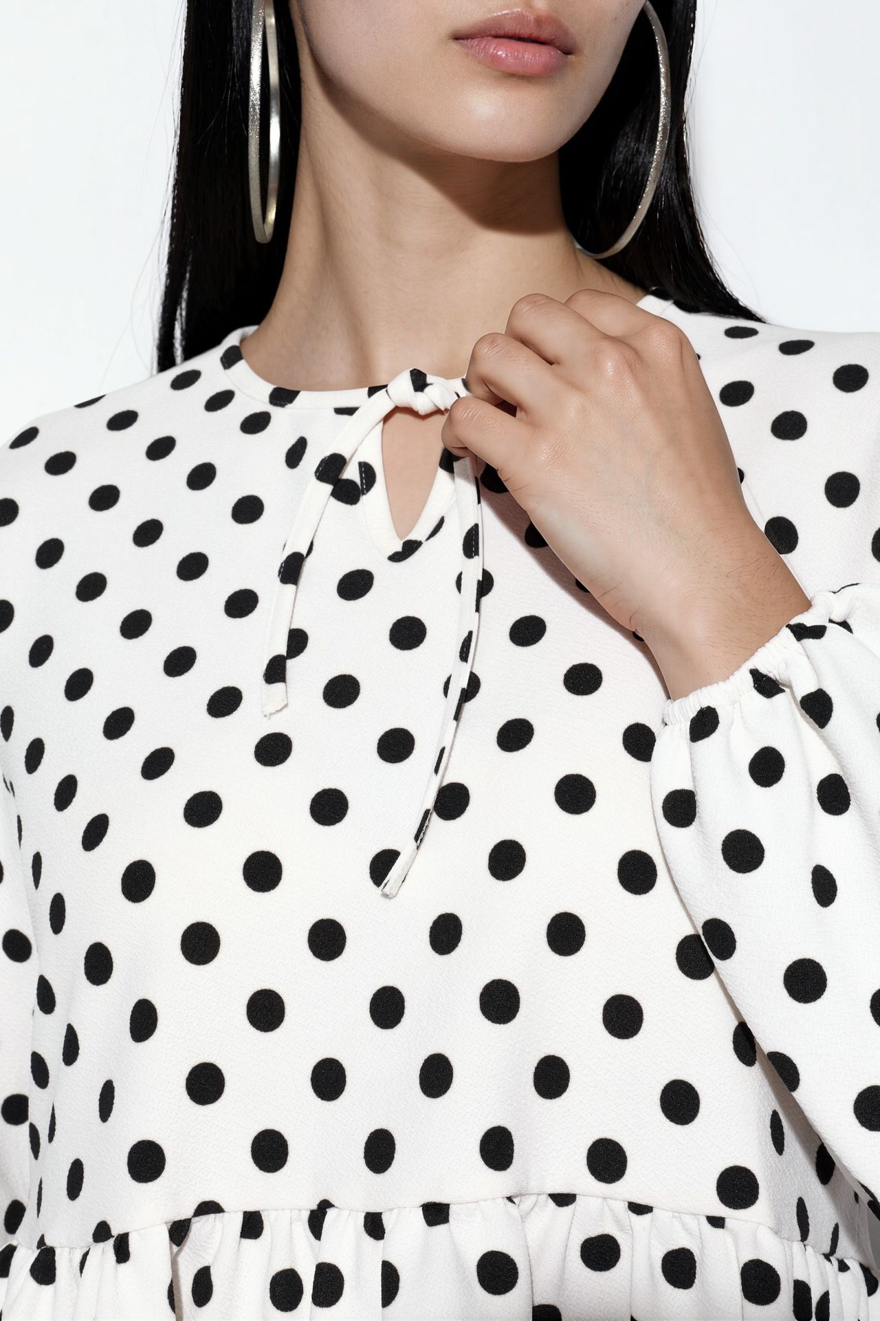 BDART Polka Dot Crepe Tie-Detail Blouse 4
