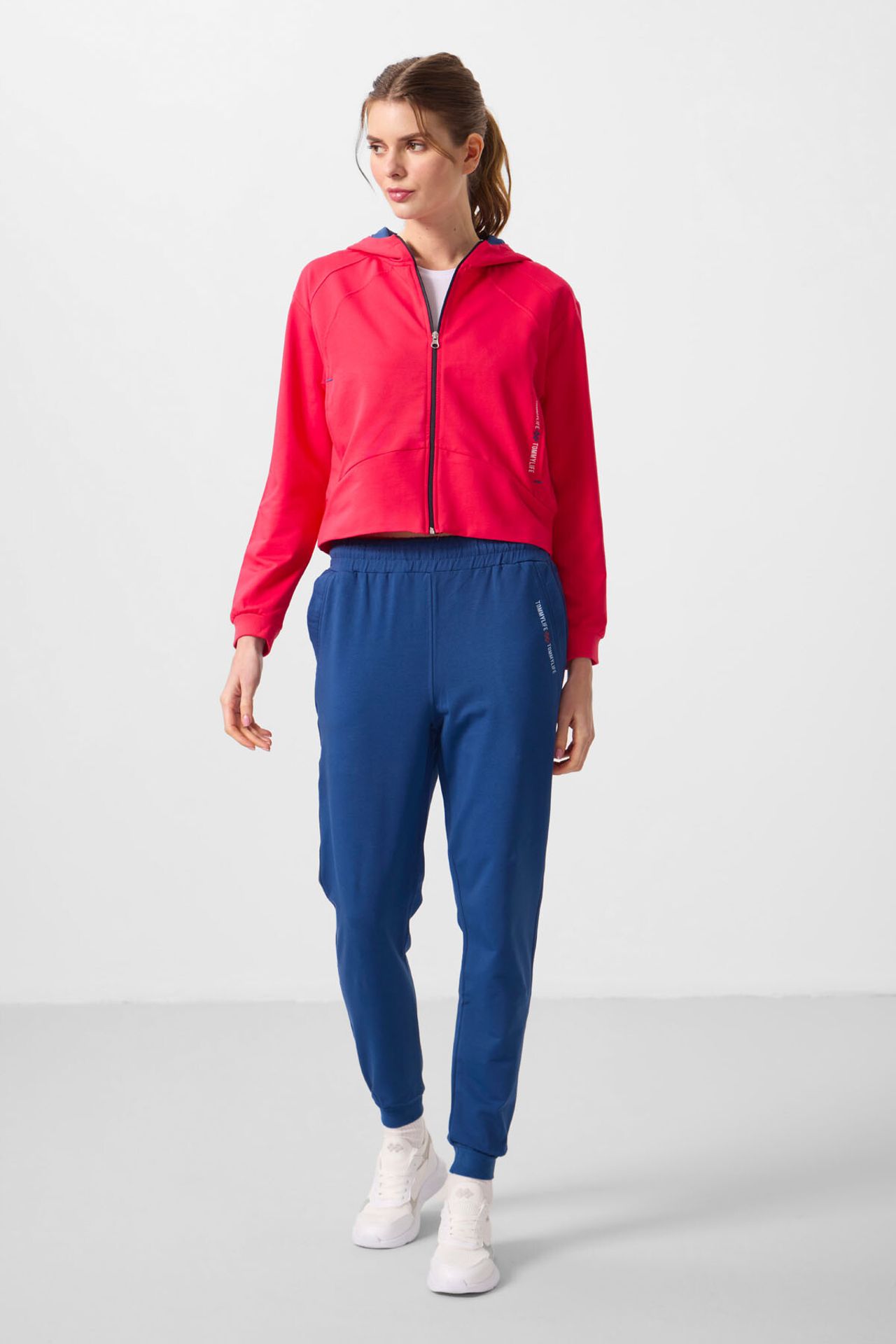 TOMMY Oversized Hooded Zip Sweatshirt And Pants Set 5