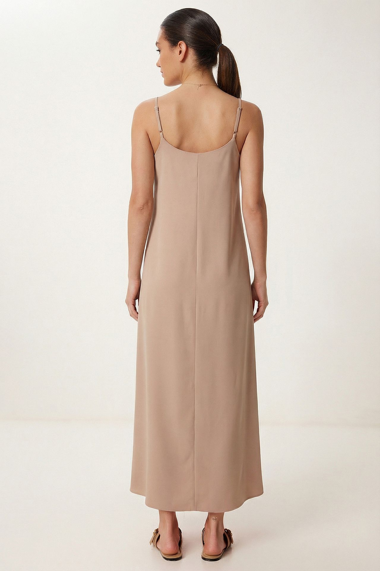 ISTANBUL Loose Fit Midi Dress with U Collar 6
