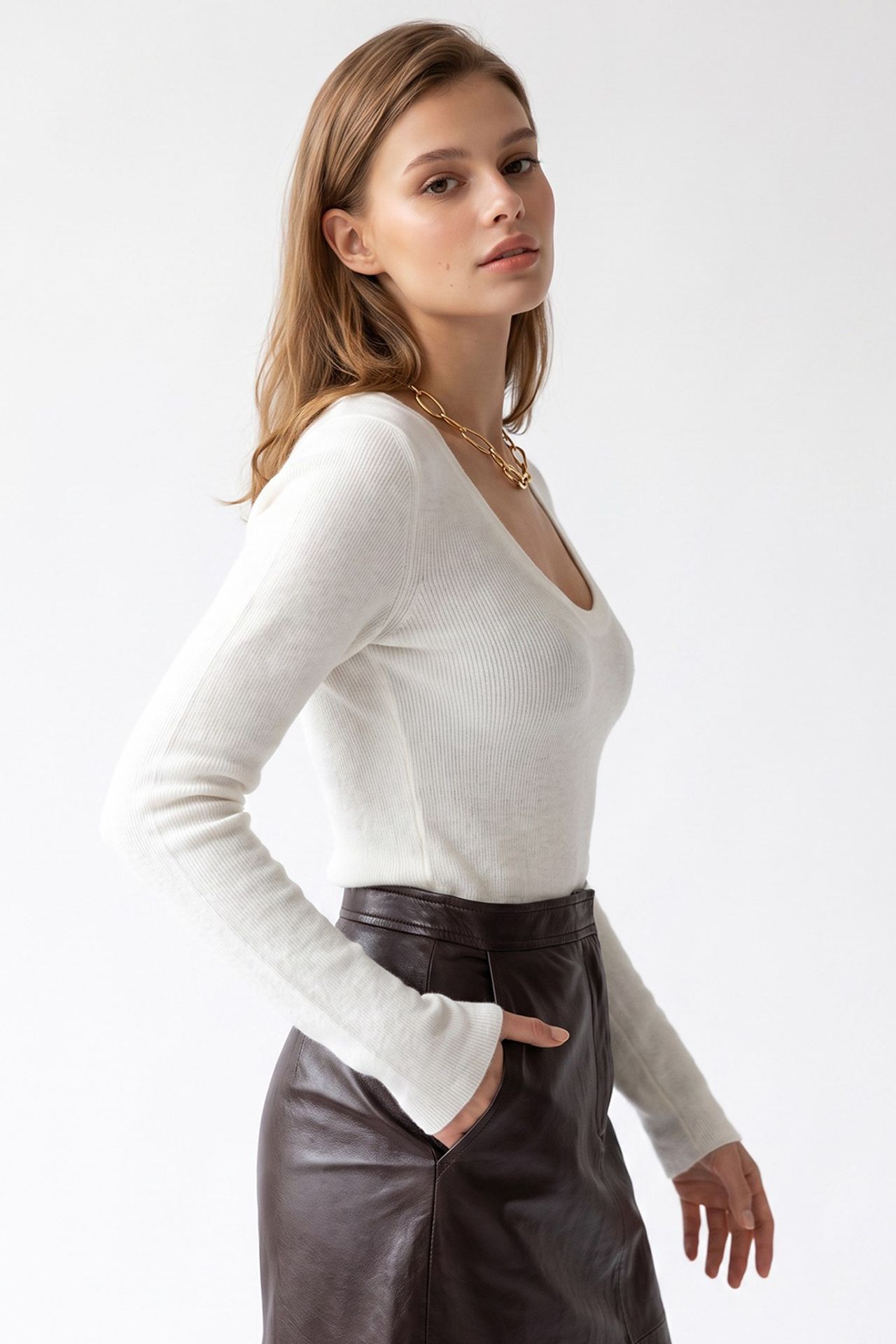 MIXRAY Women’s Viscose Blend Cashmere Sweater