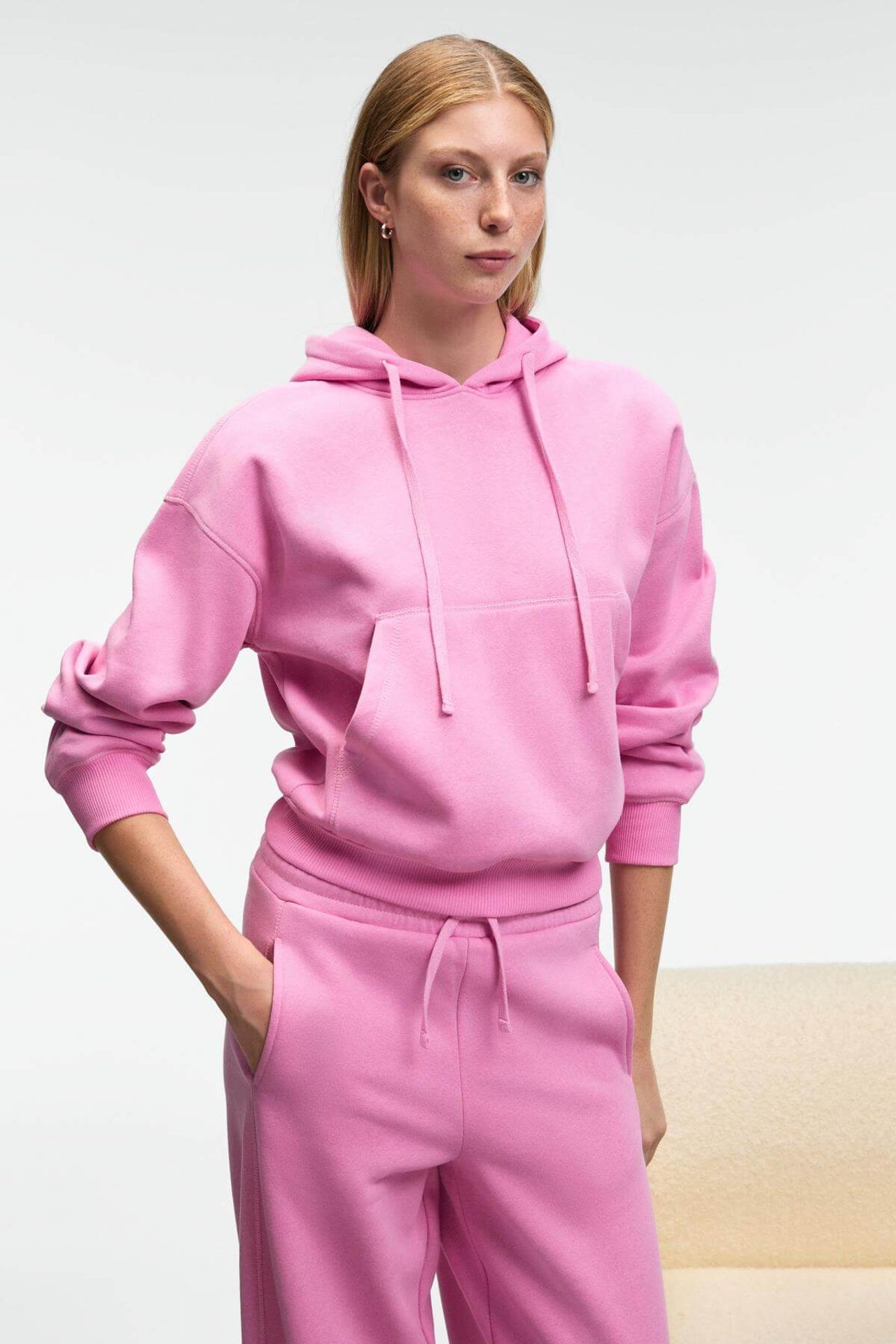 GRIMELANGE Plain Hooded Pocket Sweatshirt 3