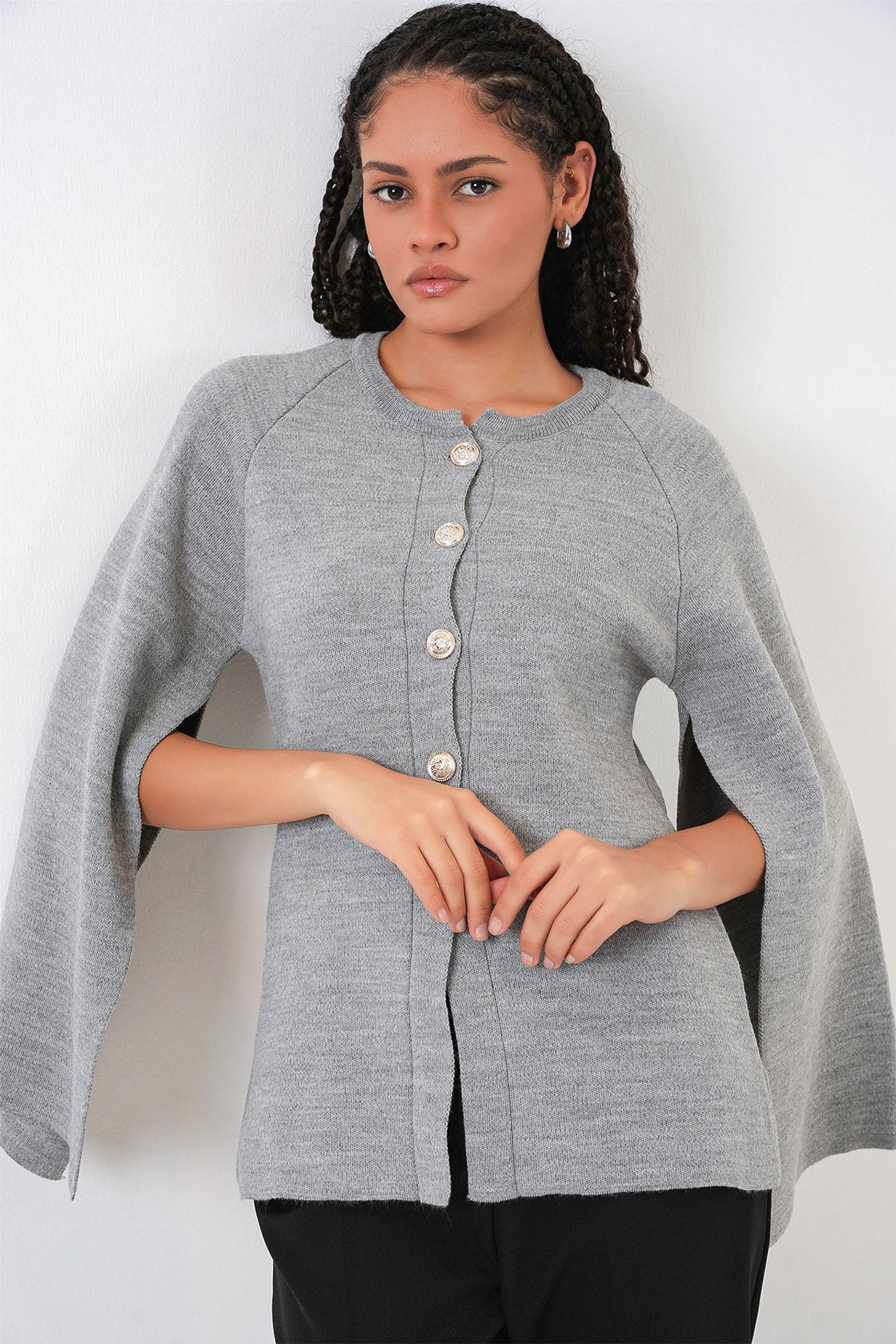BDART Textured Knit Cardigan with Button Closure 1