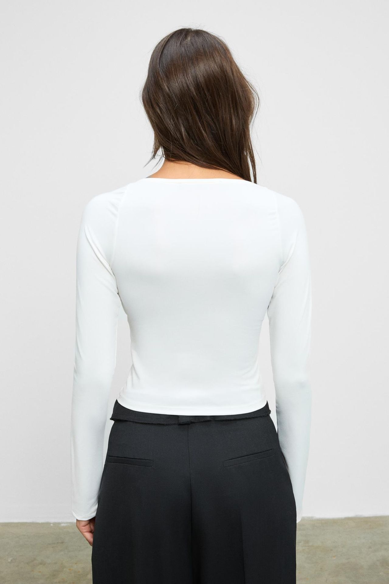GRIMELANGE Square Neck Slim Fit Blouse 6