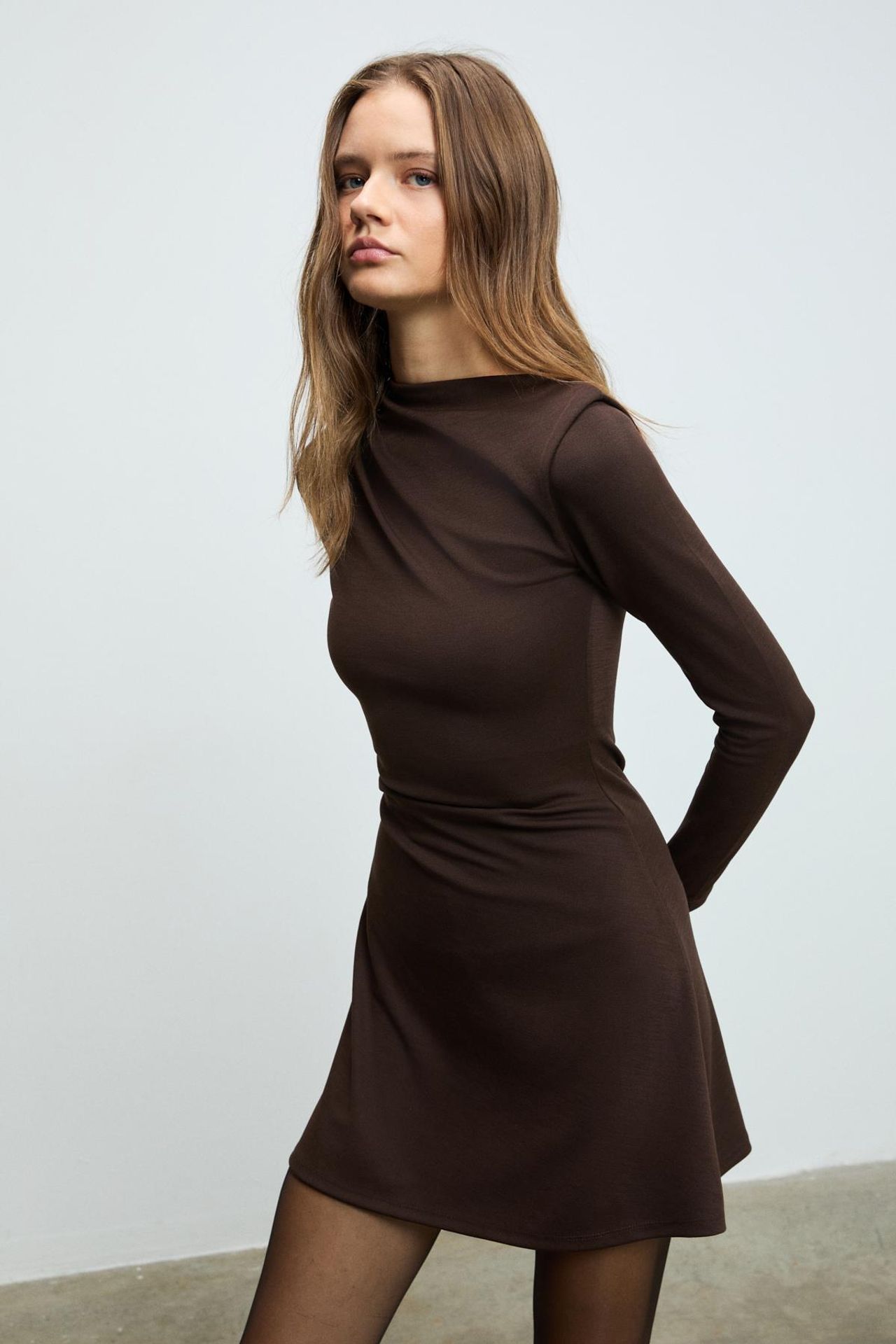GRIMELANGE Pleated Crew Neck Mini Dress 3