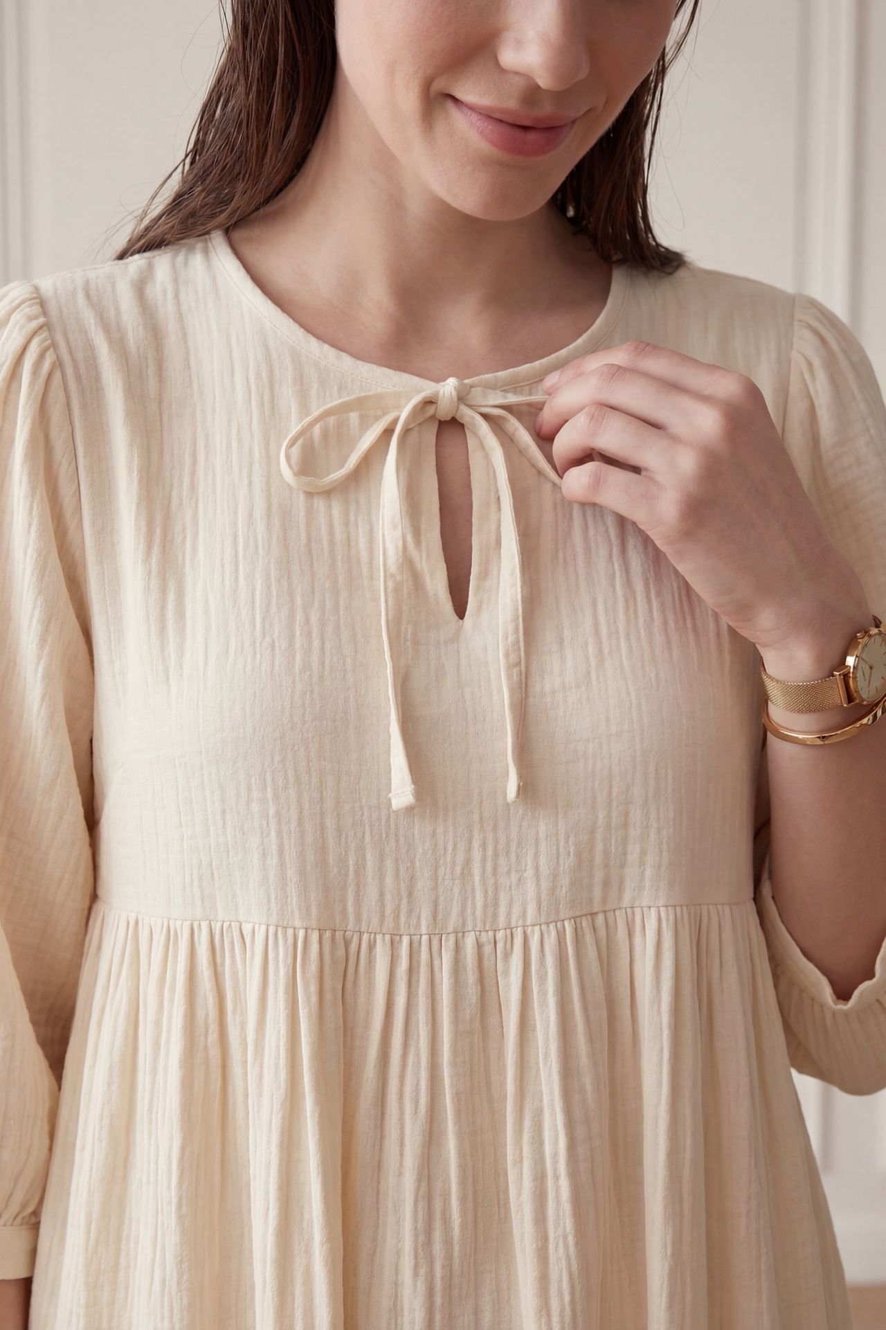 MY FASHION Tie Detail Loose Fit Maxi Dress 5