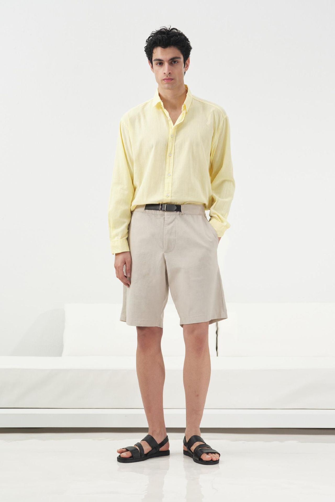 GIESTO Belted Mid Waist Tailored Shorts 1