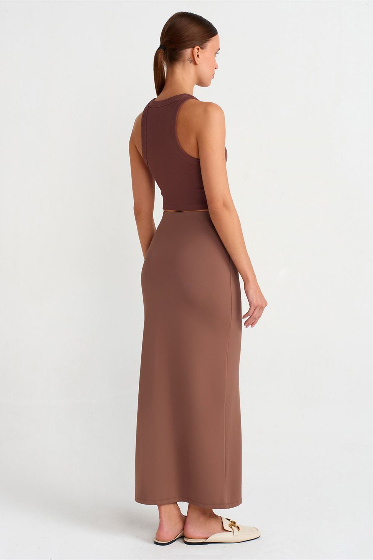 DILVIN High-Waist Maxi Pencil Skirt 2