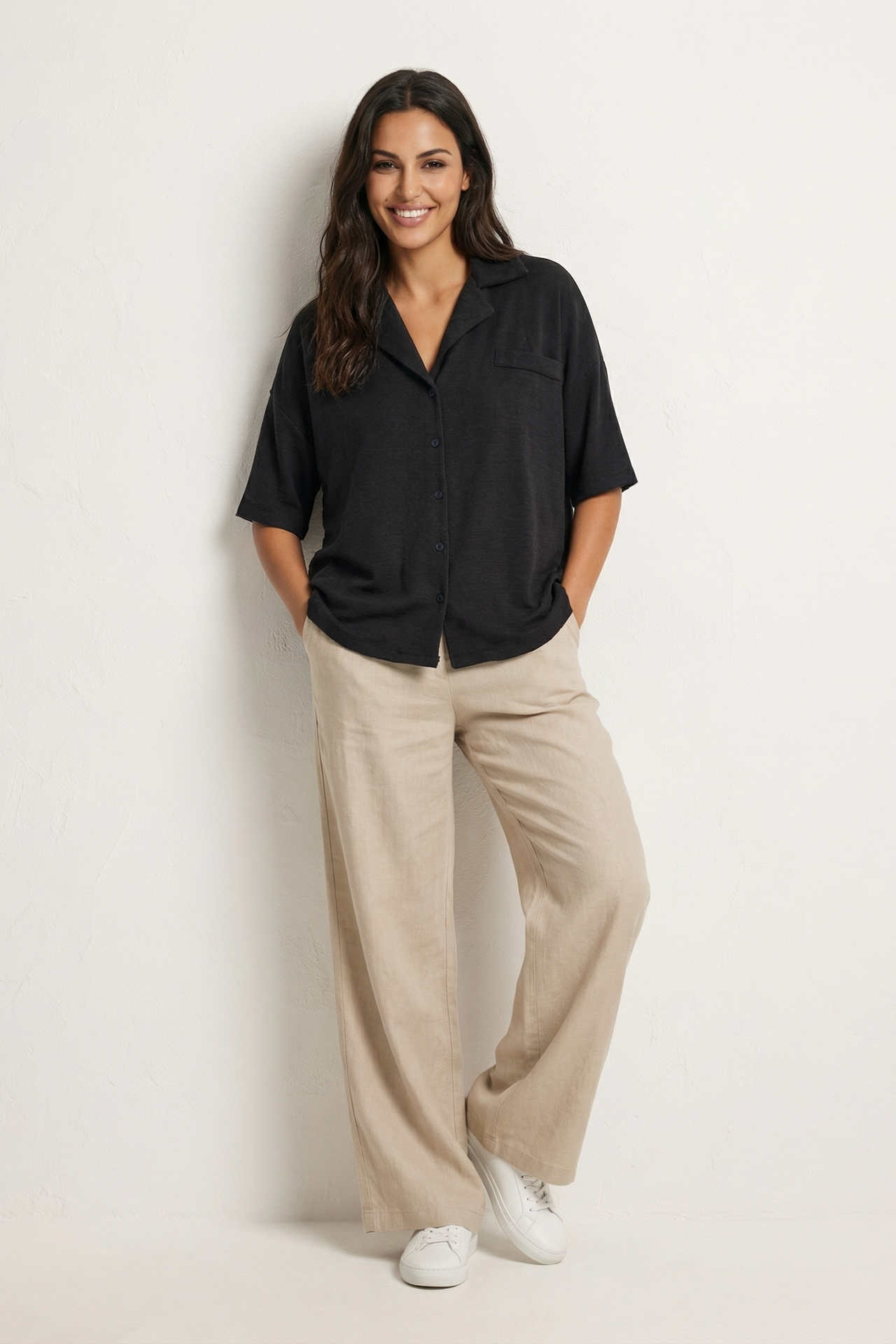 MY FASHION Relaxed Fit Button-Up Shirt 2