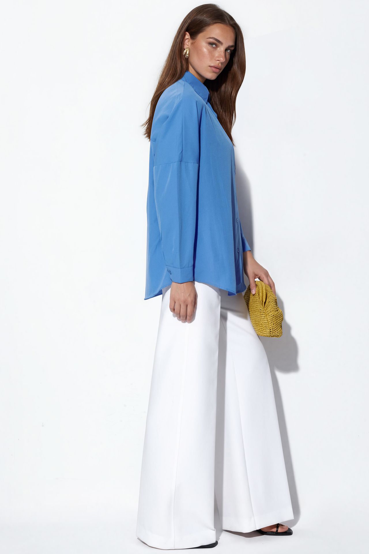 BDART Oversized Patterned Poplin Shirt With Button Closure 2