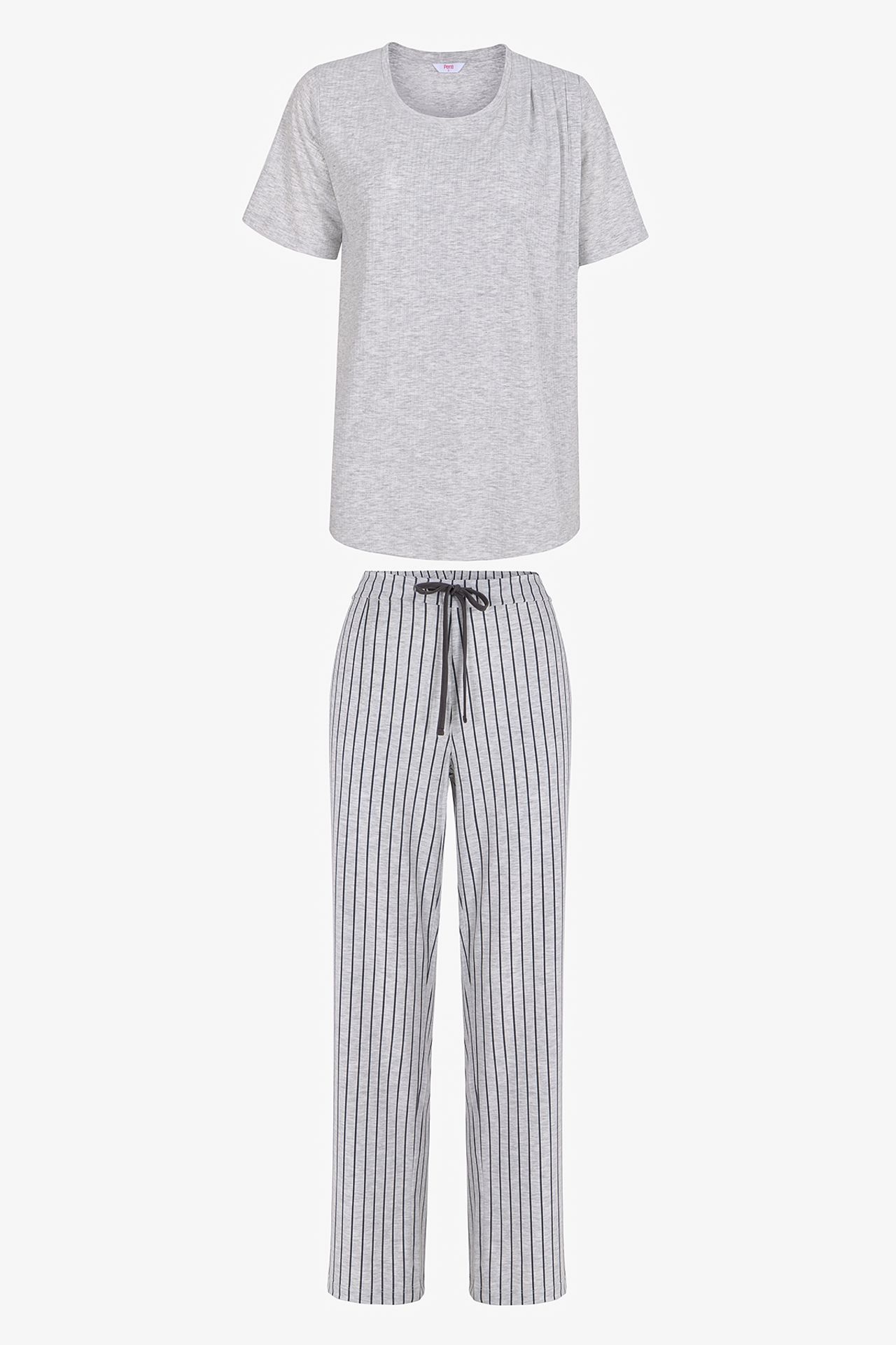 PENTI Melange Mama Comfortable Day Striped Short Sleeve Pajama Set 5