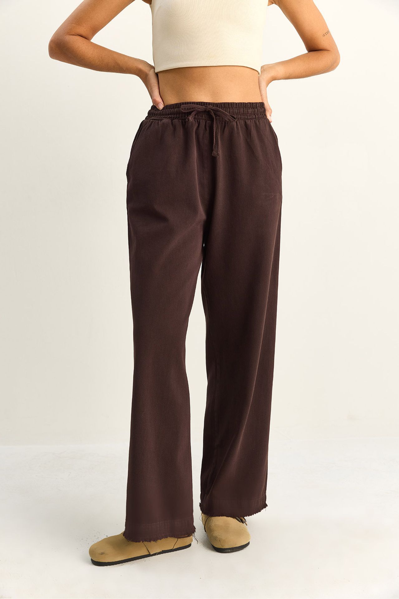 LUCCI Elastic Waist Straight Leg Pants 5