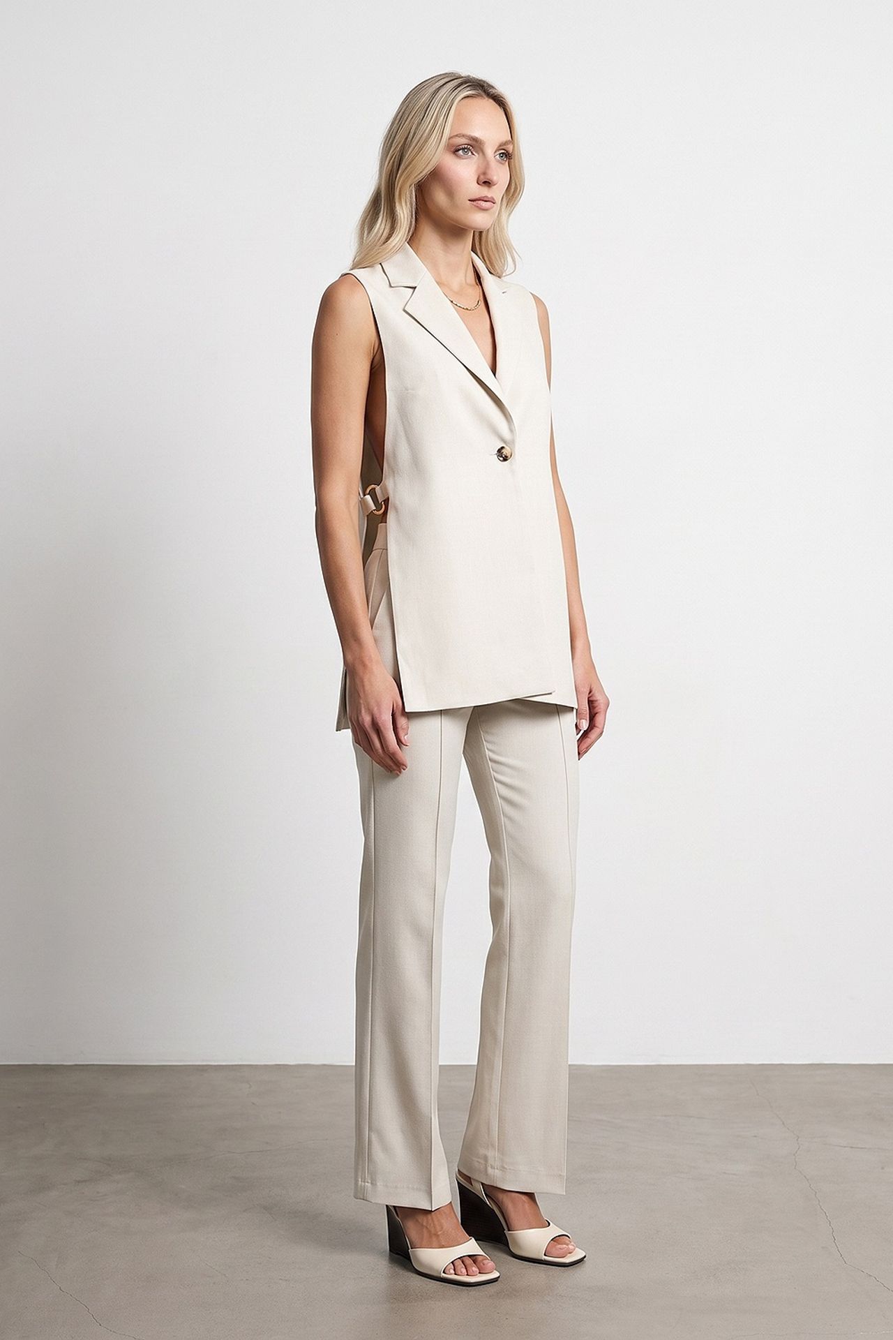 DILVIN Women's Solid Shawl-collar Waistcoat 5