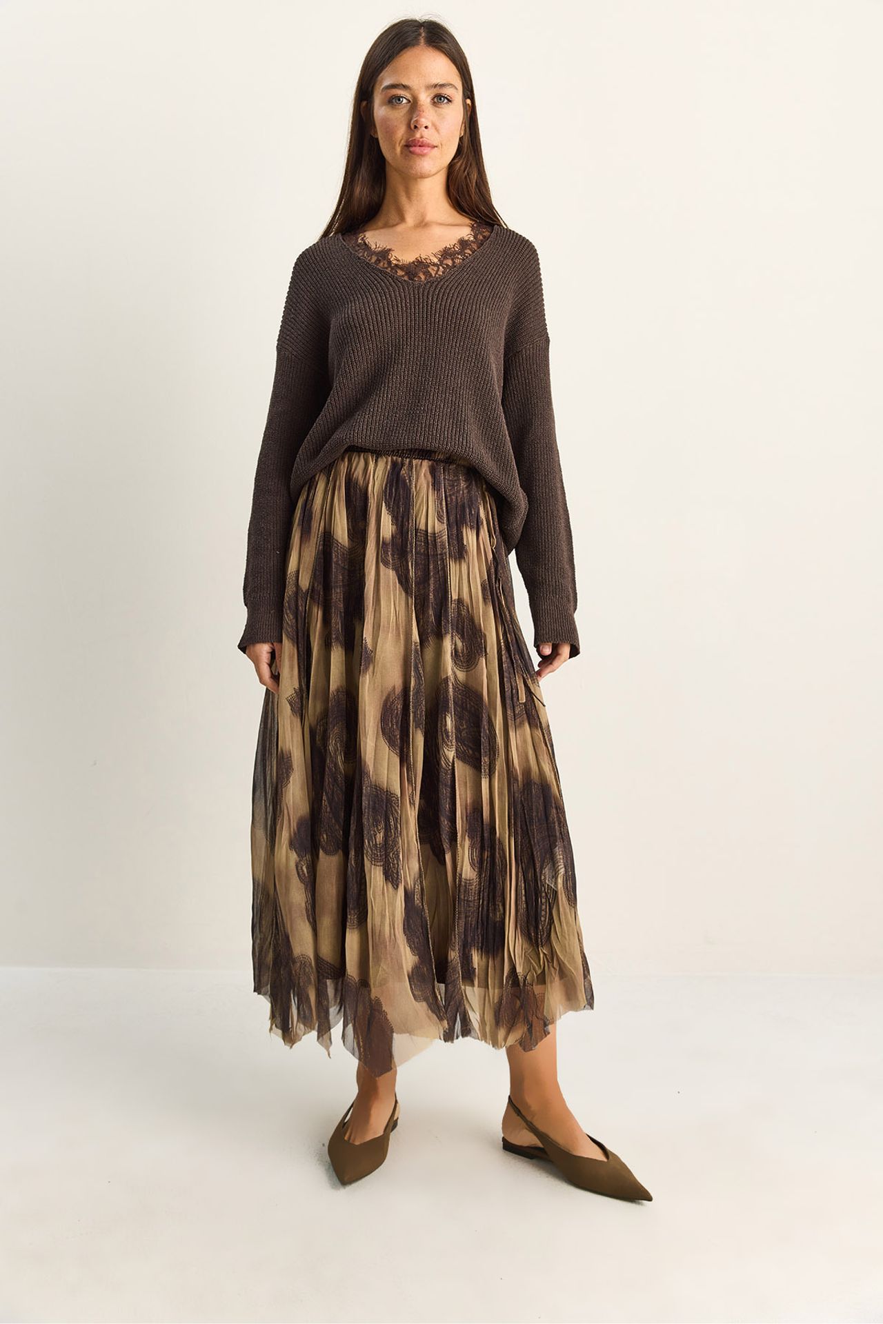 LUCCI High Waist Long Ethnic Print Skirt 4