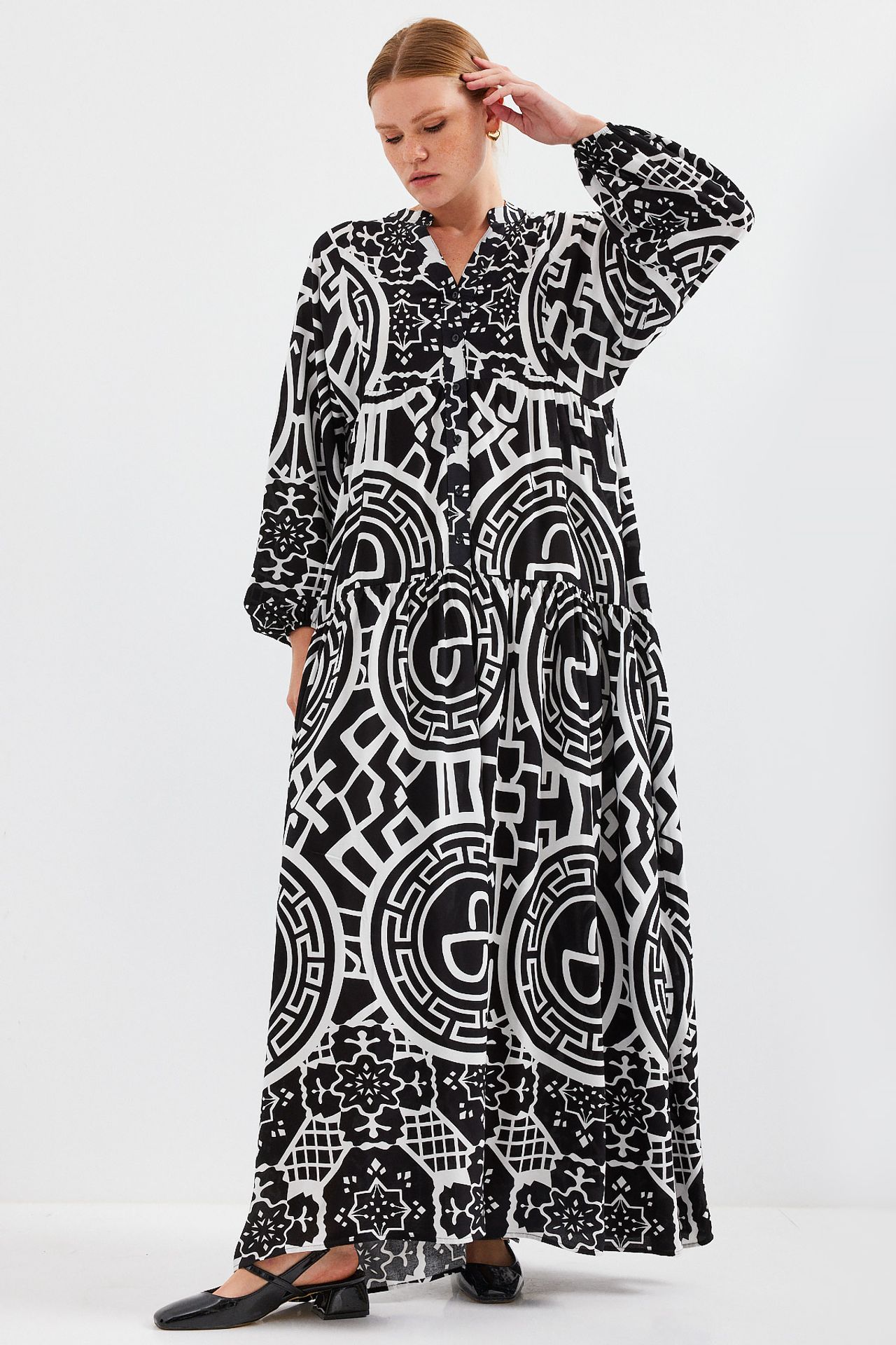 BDART Printed V-Neck Maxi Dress 1