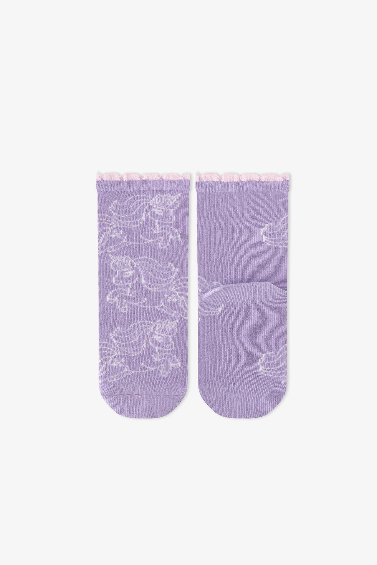 PENTI Girls' Unicorn Fantasy Cotton 2-Pack Crew Socks 3