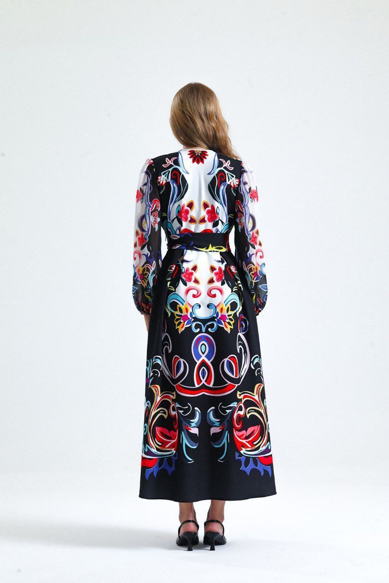 MSN Floral Print Maxi A-Line Dress 3