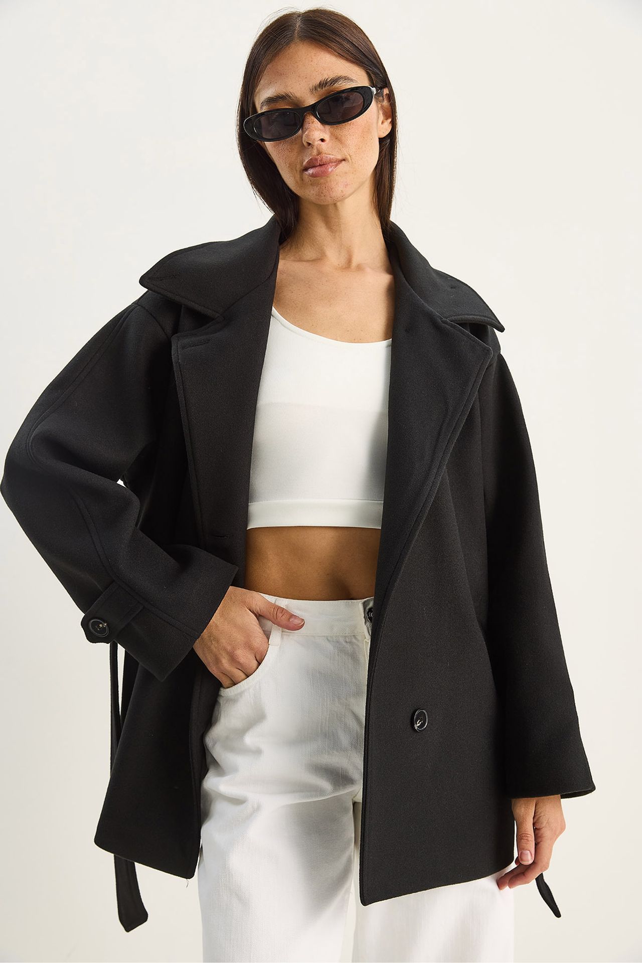 LUCCI Oversized Midi Coat with Button Closure 4