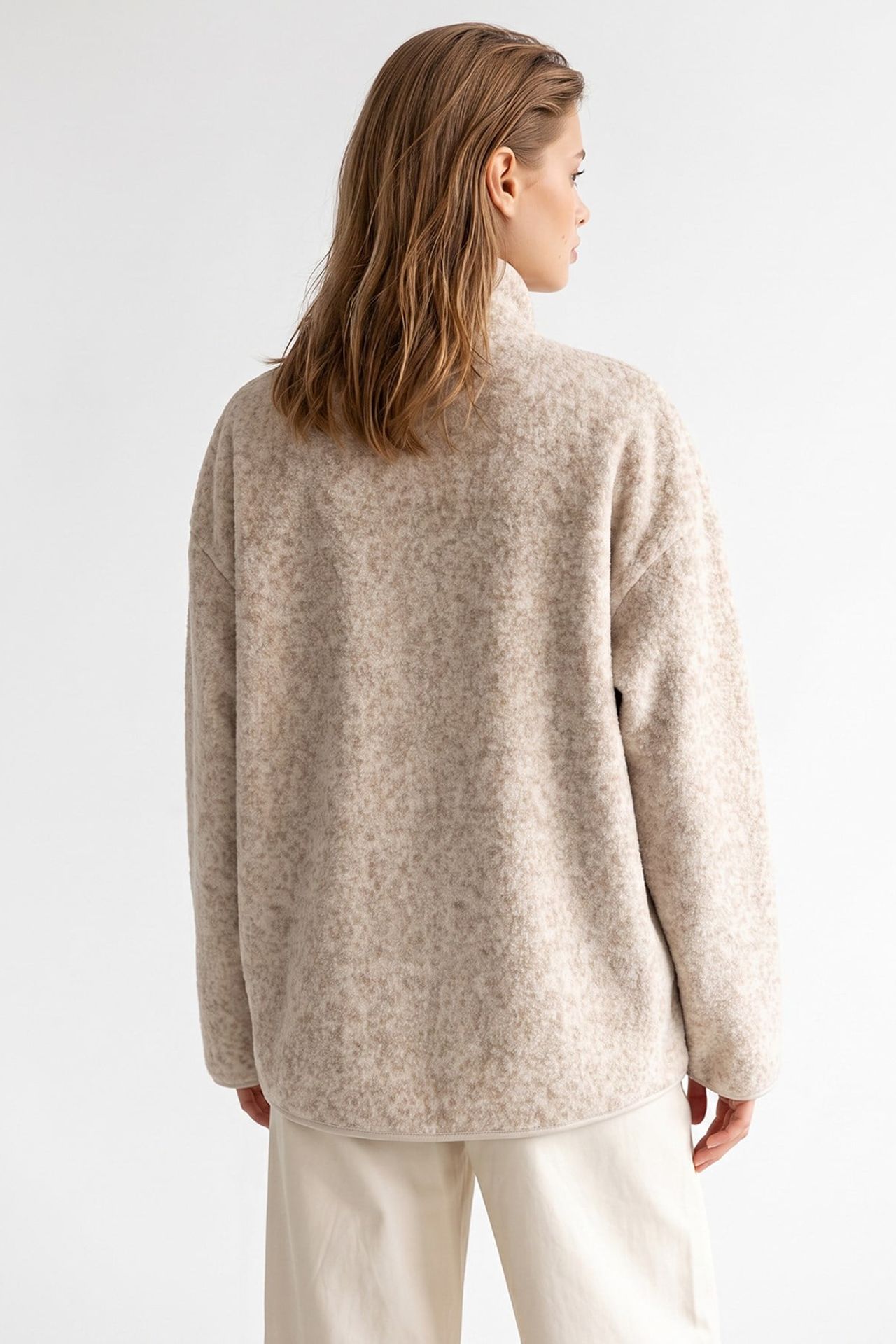 MIXRAY Women's Half Zip Textured Sweatshirt 5