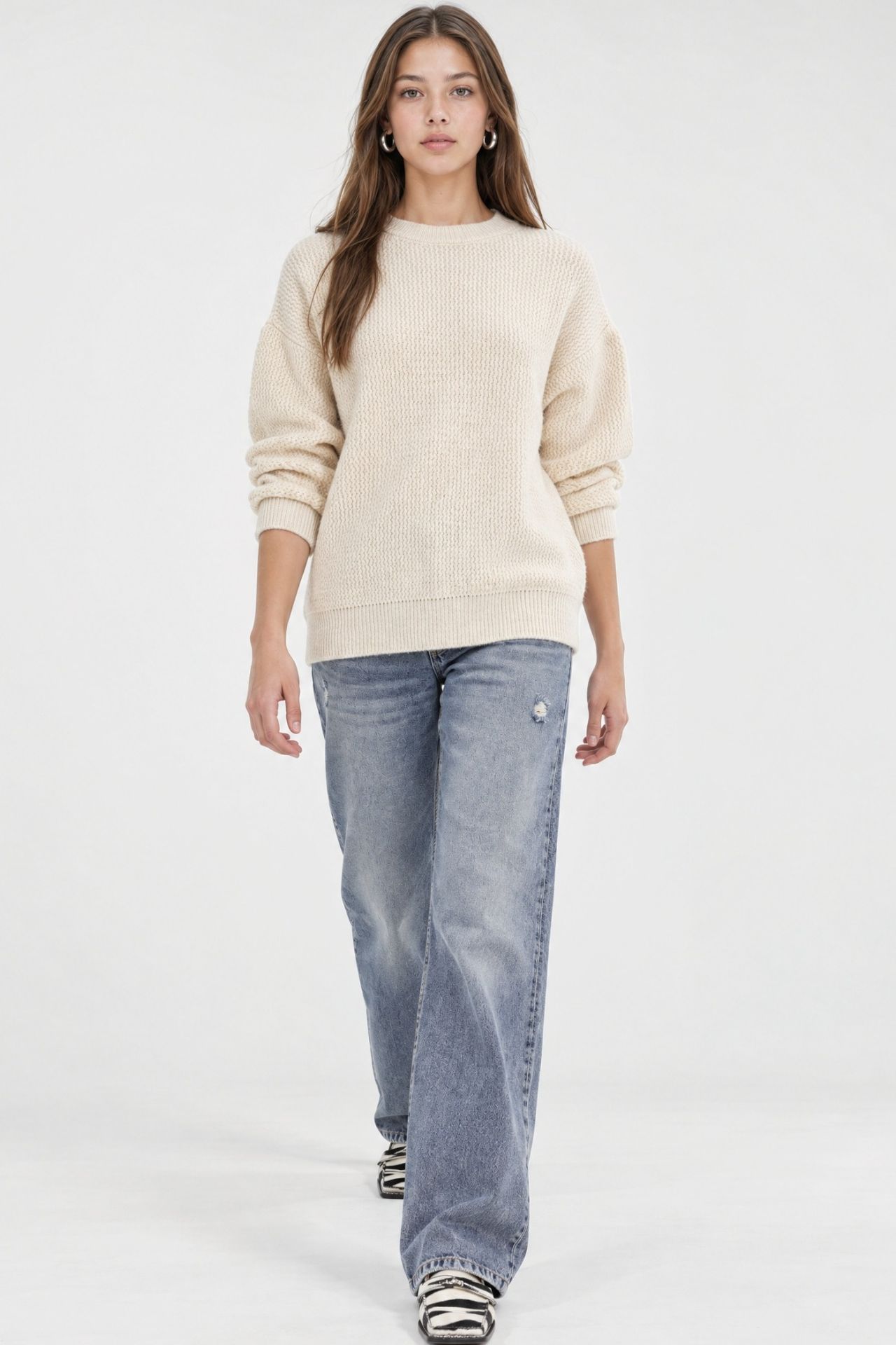 Mixray Long Sleeve Ribbed Knit Sweater 3