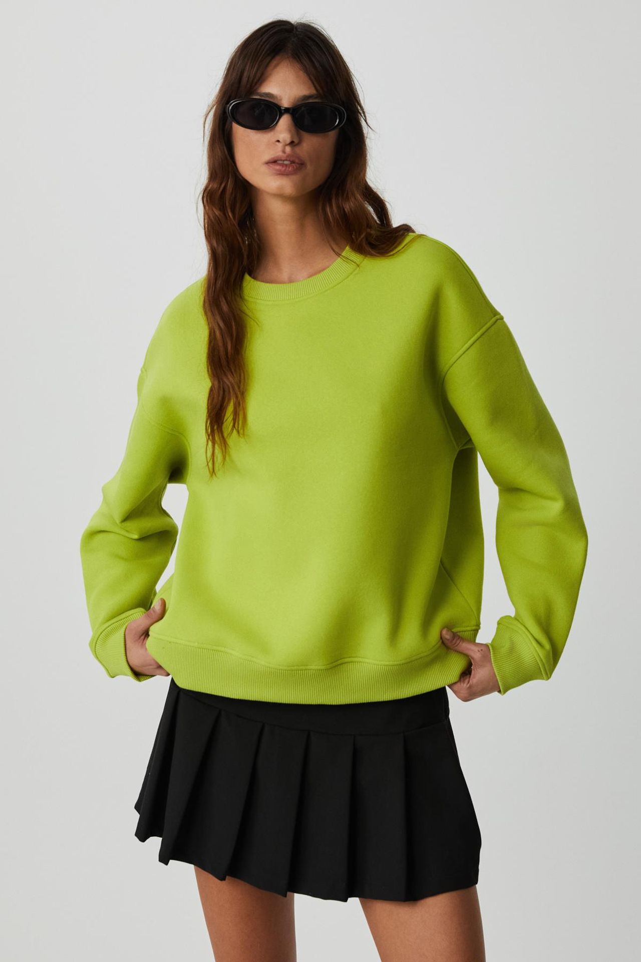 GRIMELANGE Geniş Kesimli Fitilli Bisiklet Yaka Sweatshirt 3