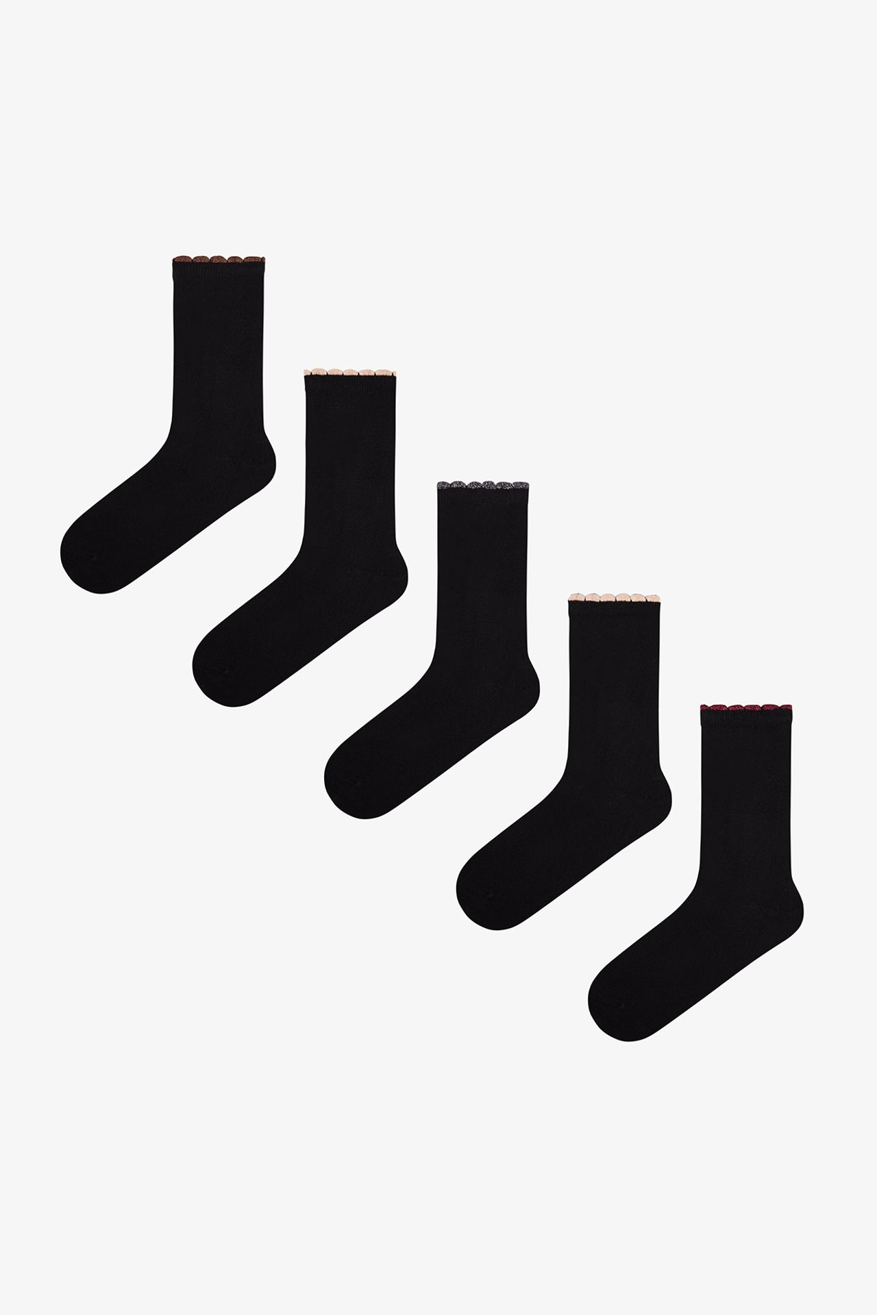 PENTI Shimmery Ruffled Pair Crew Socks 1