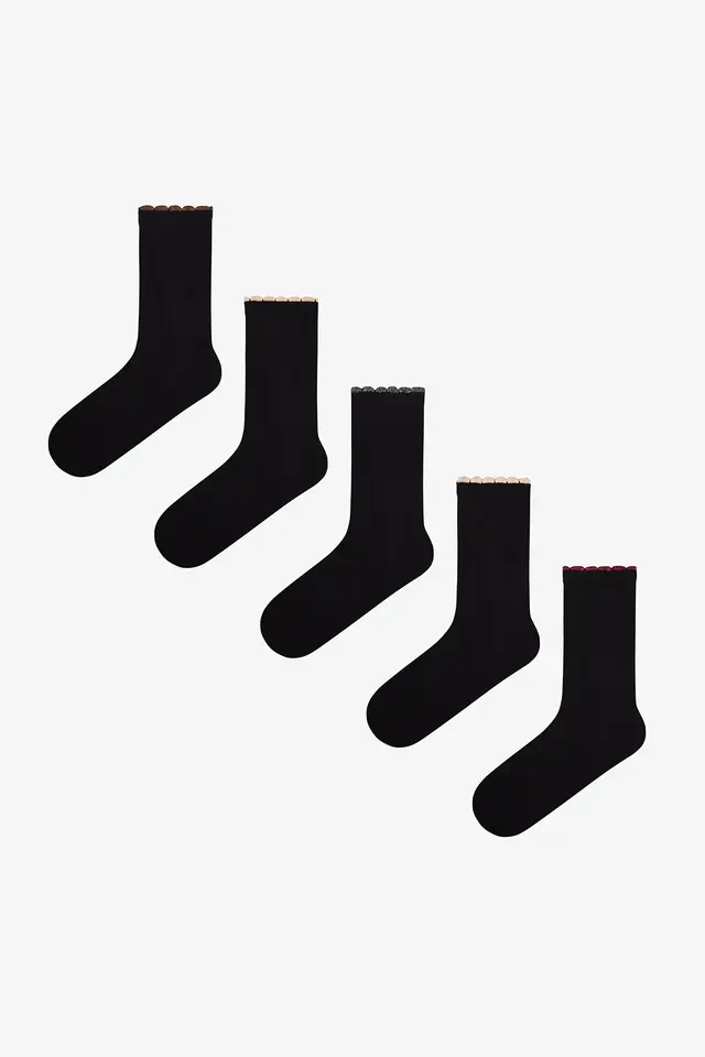 PENTI Shimmery Ruffled Pair Crew Socks