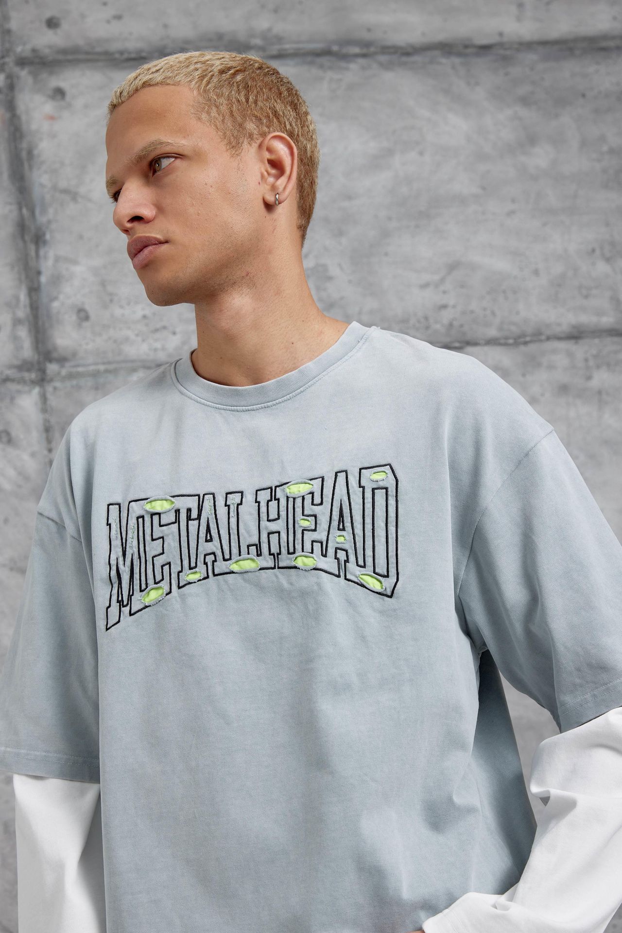 NOMARC Baskılı Bol Bisiklet Yaka Sweatshirt 4