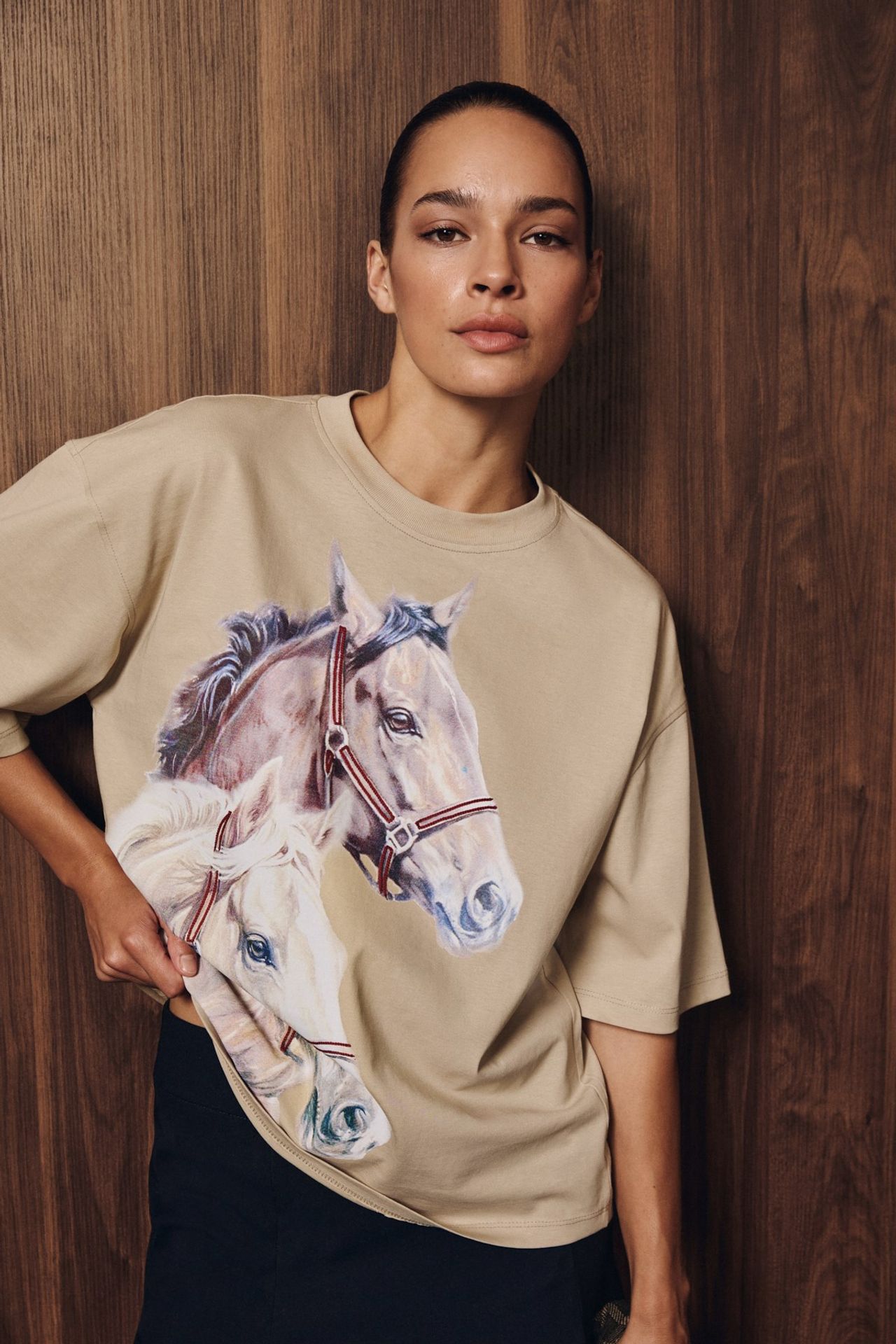 GRIMELANGE Printed Crew Neck T-Shirt 1