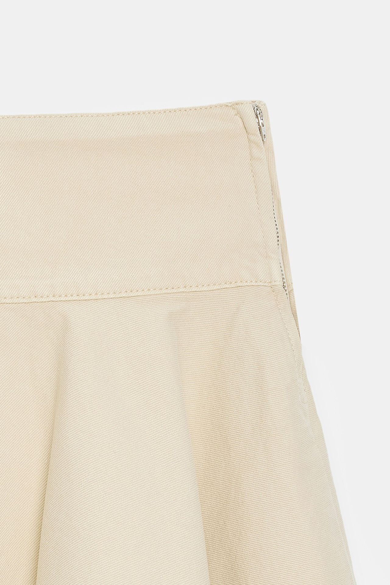 DILVIN High-Waist Cotton Poplin A-Line Mini Skirt